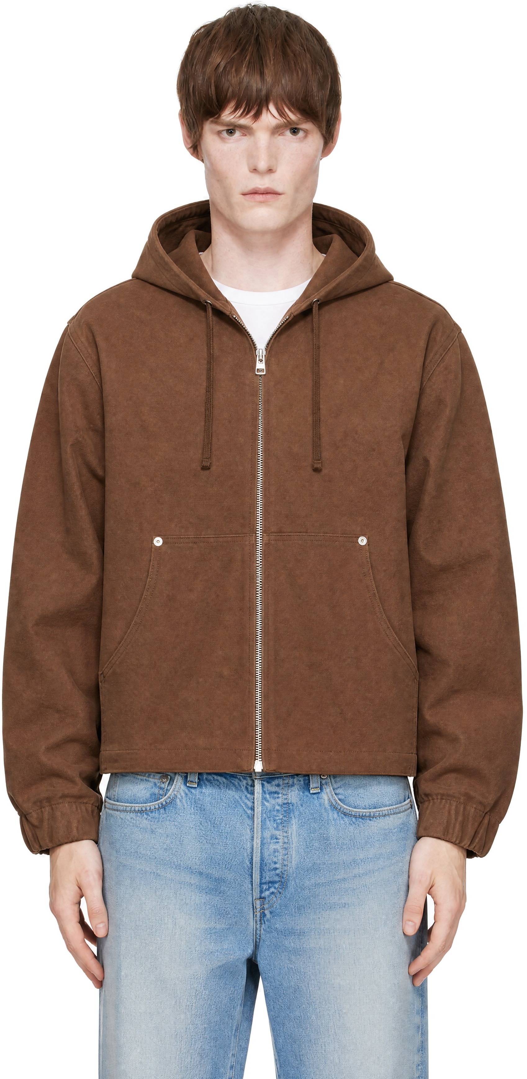 SAGE NATION - Blouson brun à capuche