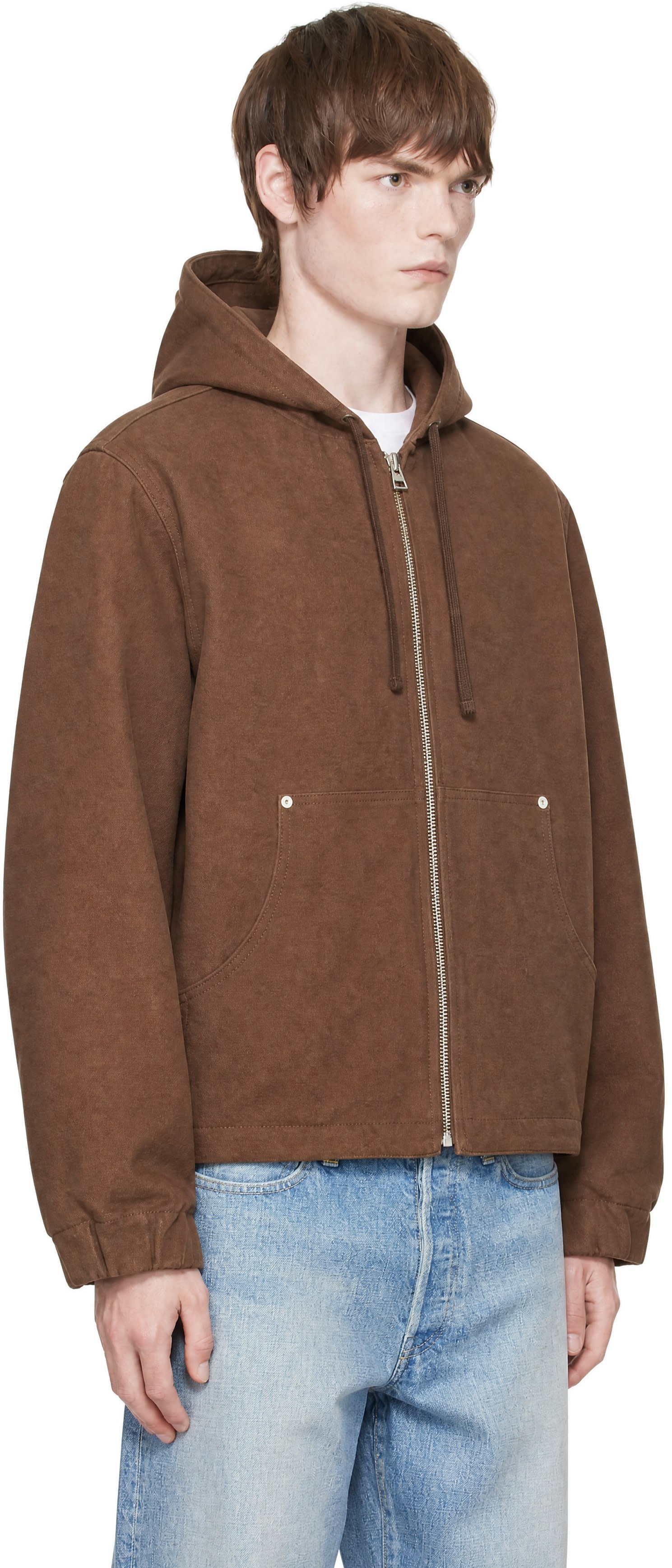 SAGE NATION - Blouson brun à capuche