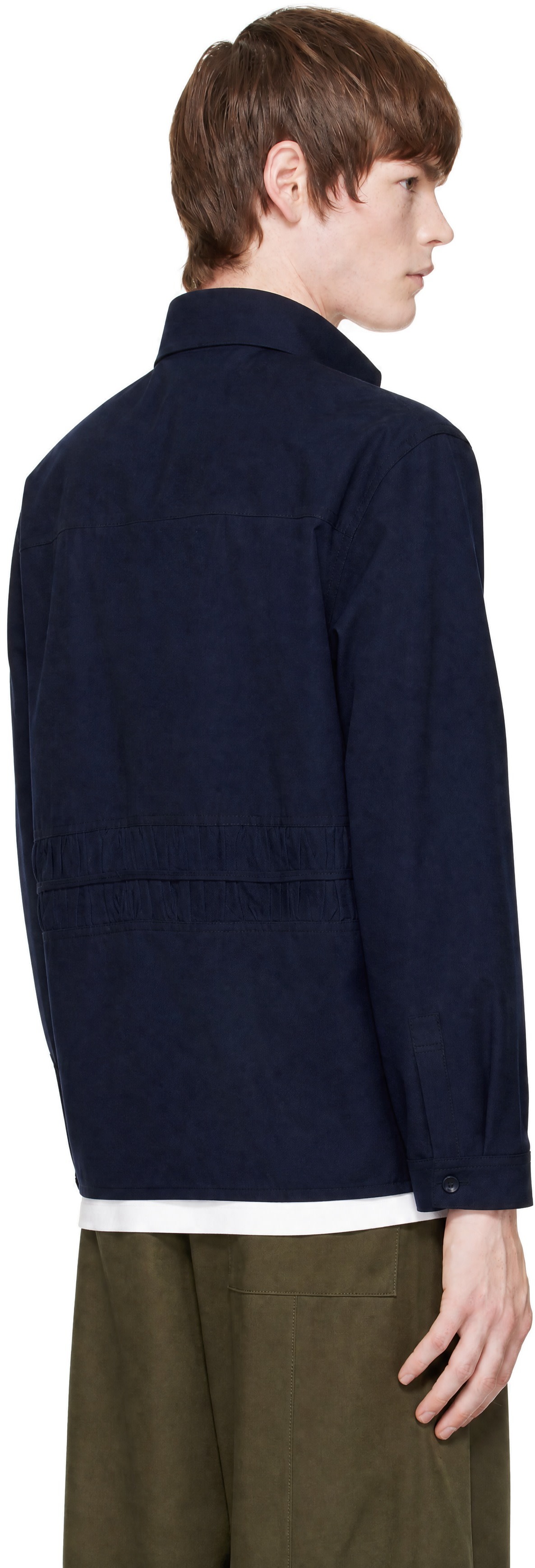 SAGE NATION: Navy Fossil LS Shirt | SSENSE Canada