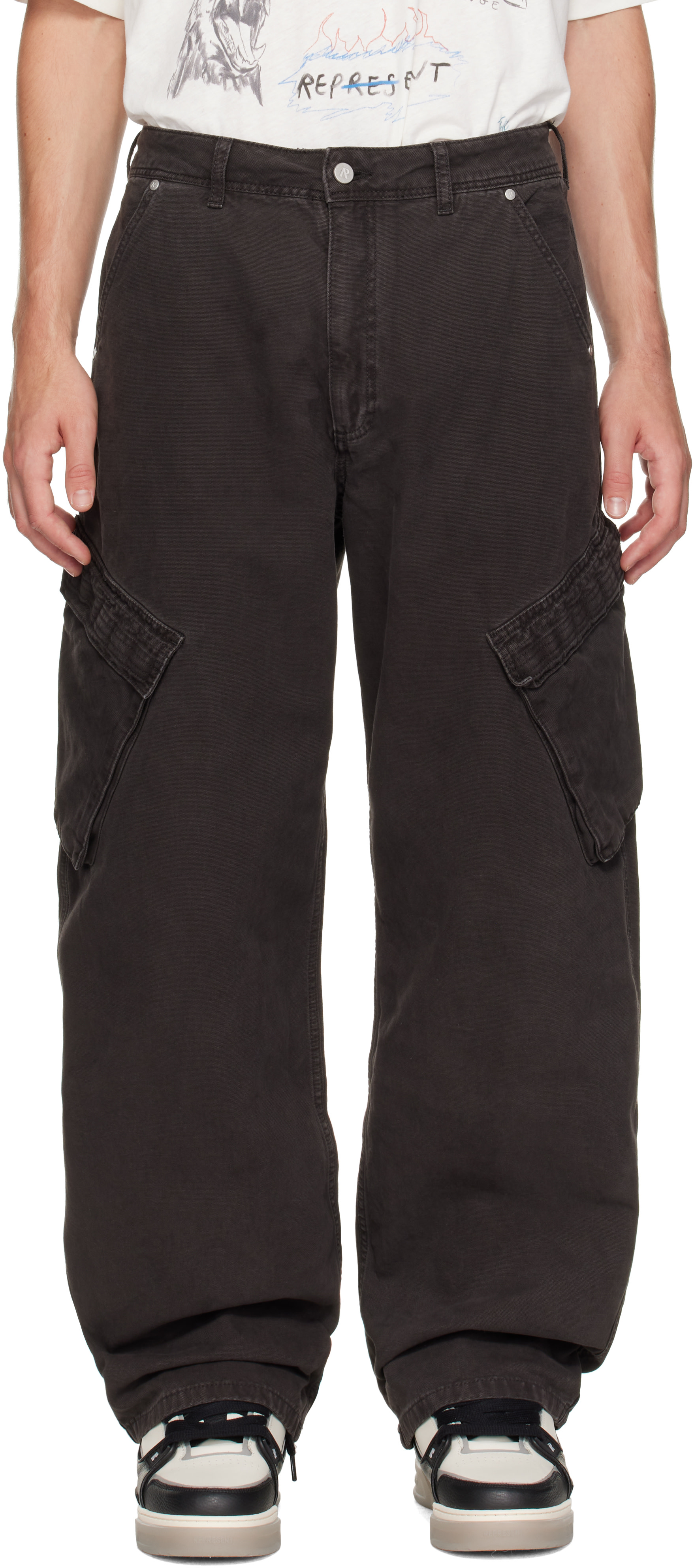 Represent - Brown Canvas Cargo Pants
