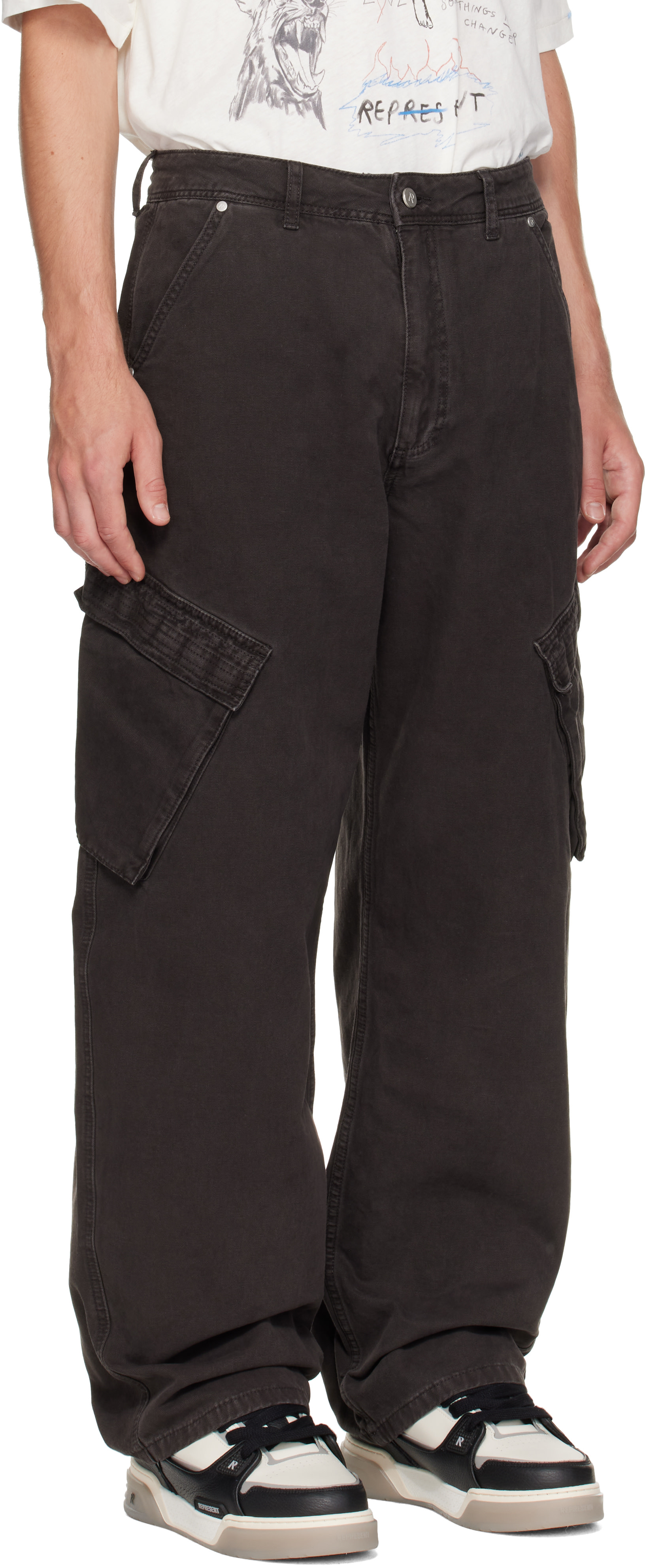 Represent - Brown Canvas Cargo Pants