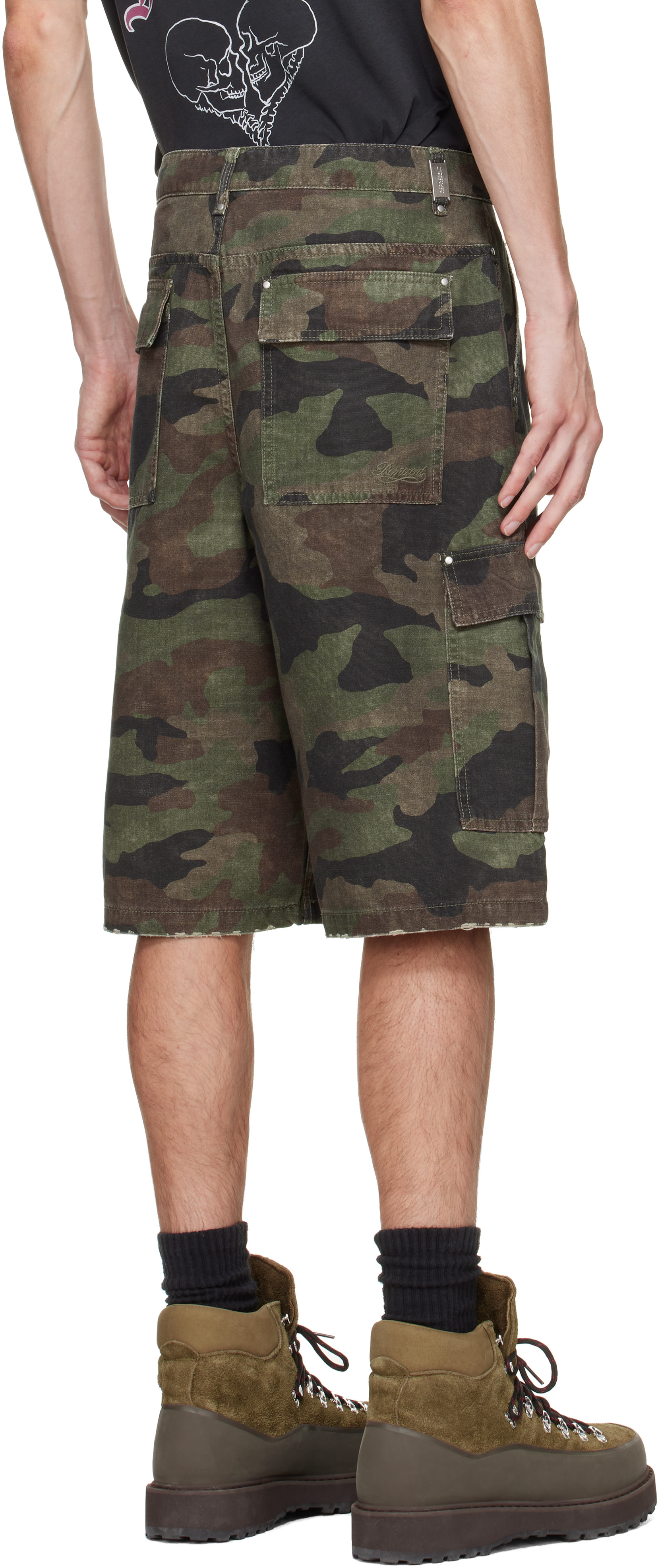 Represent - Short cargo vert à motif camouflage