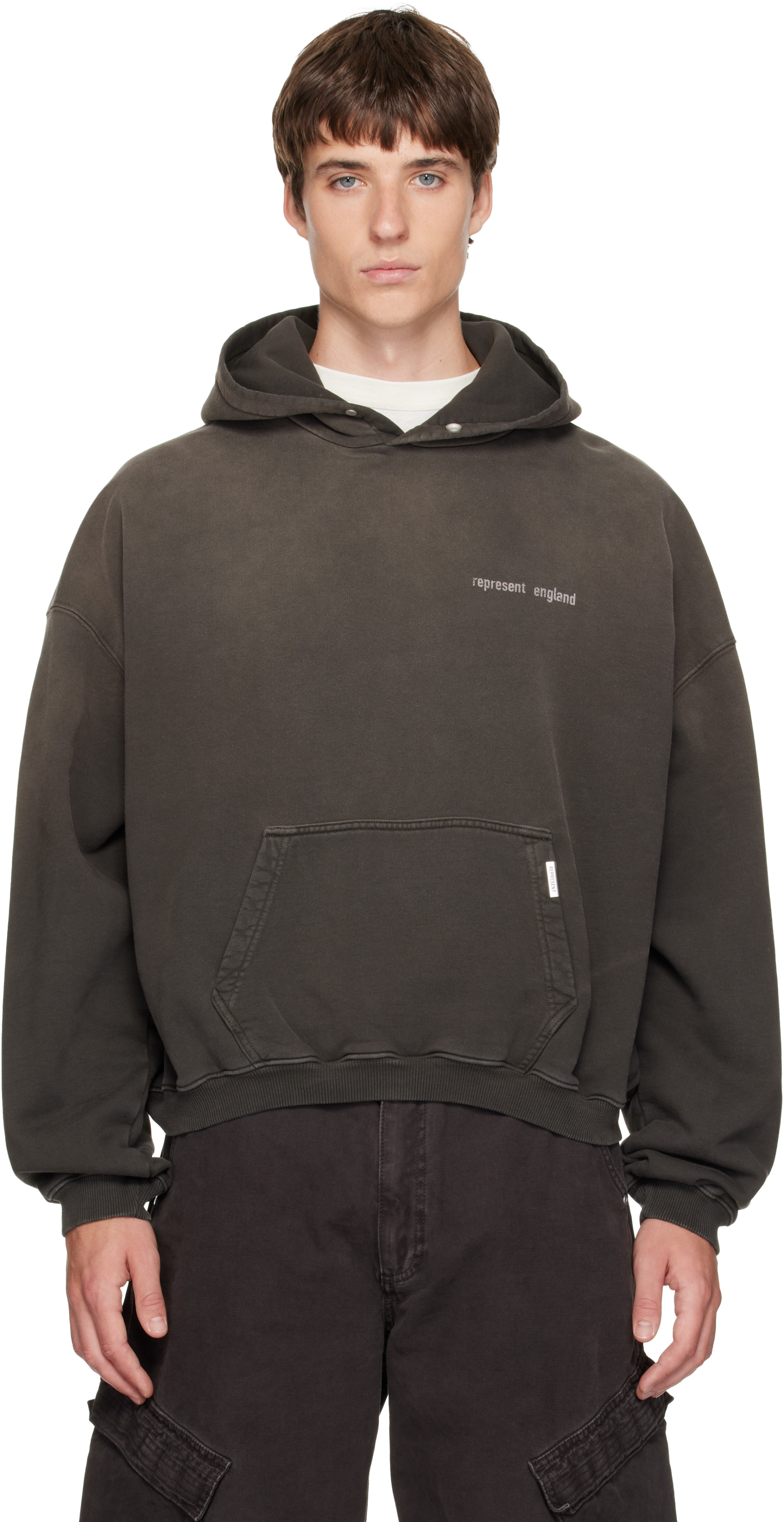 Represent - Pull à capuche brun à logo Resent
