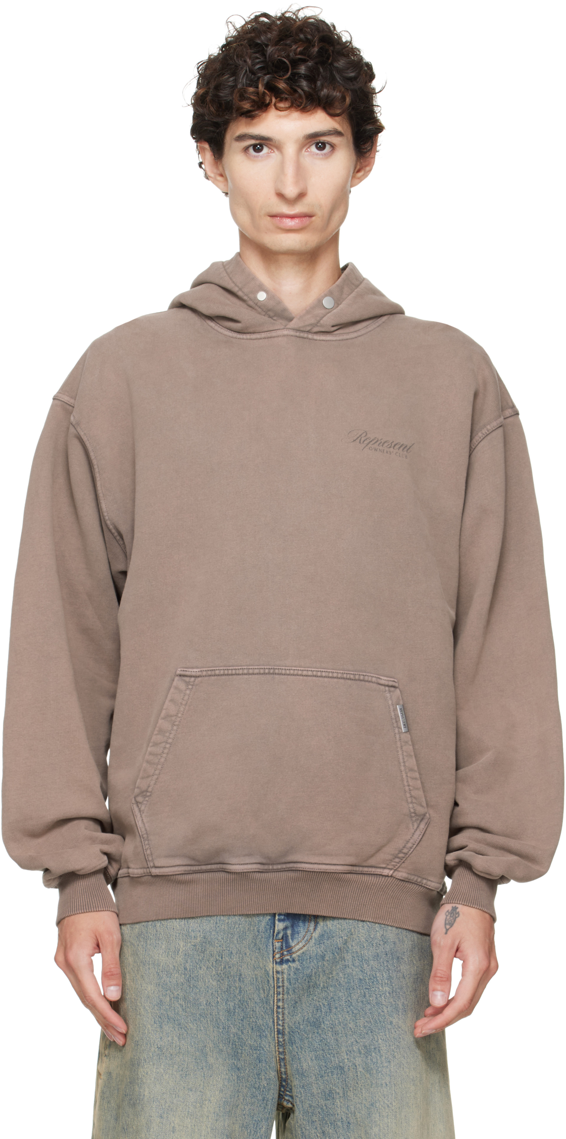 Represent - Pull à capuche 'Owners Club' brun à imprimés