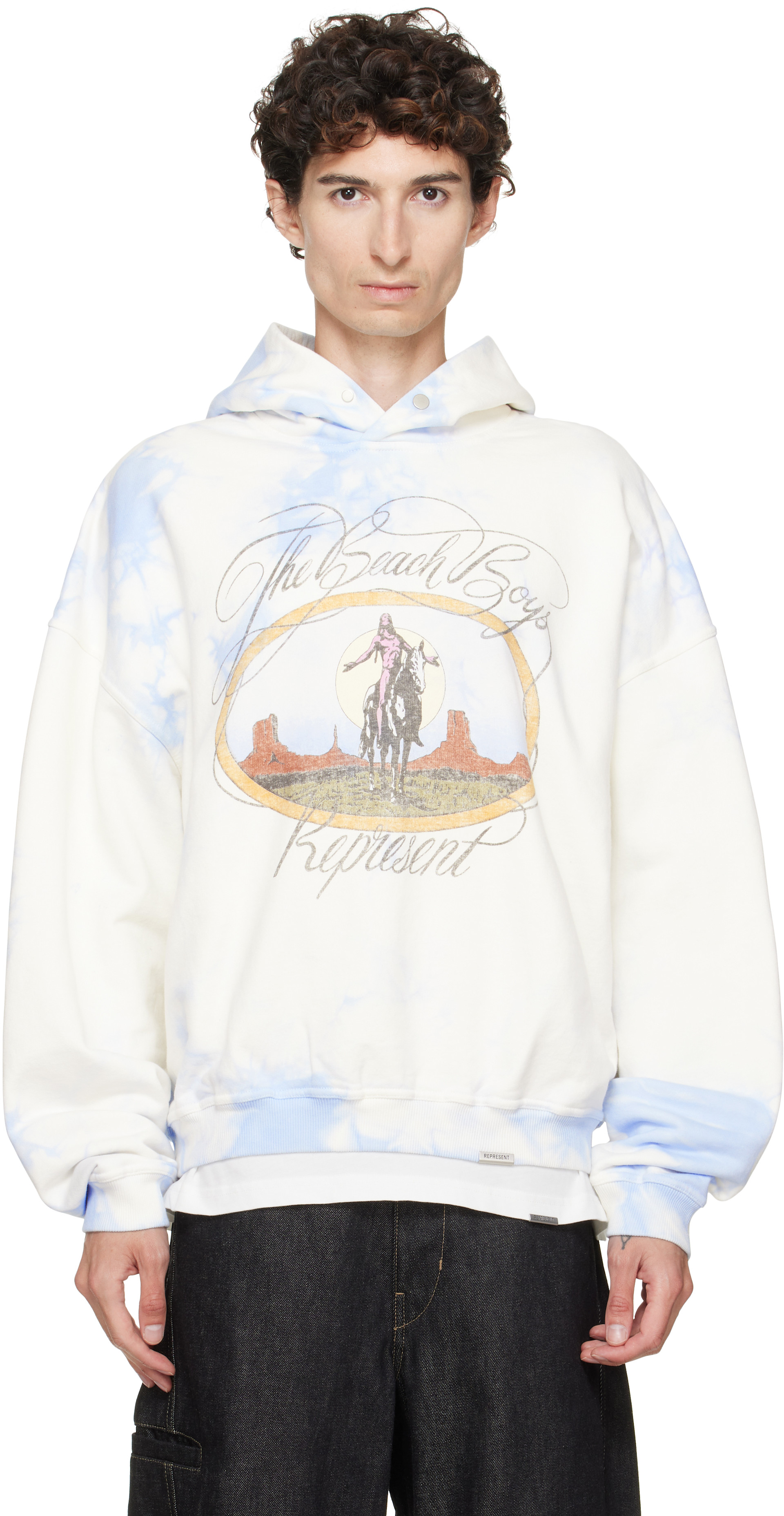 Represent - Pull à capuche bleu et blanc - The Beach Boys