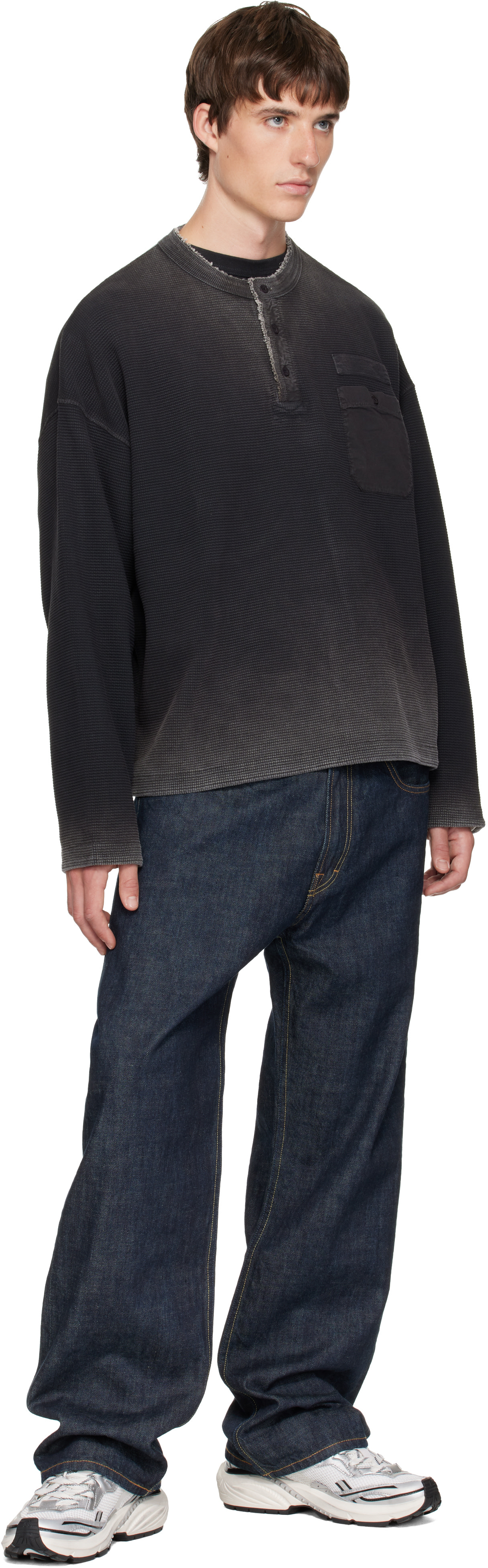 Represent - Black Heavyweight Henley