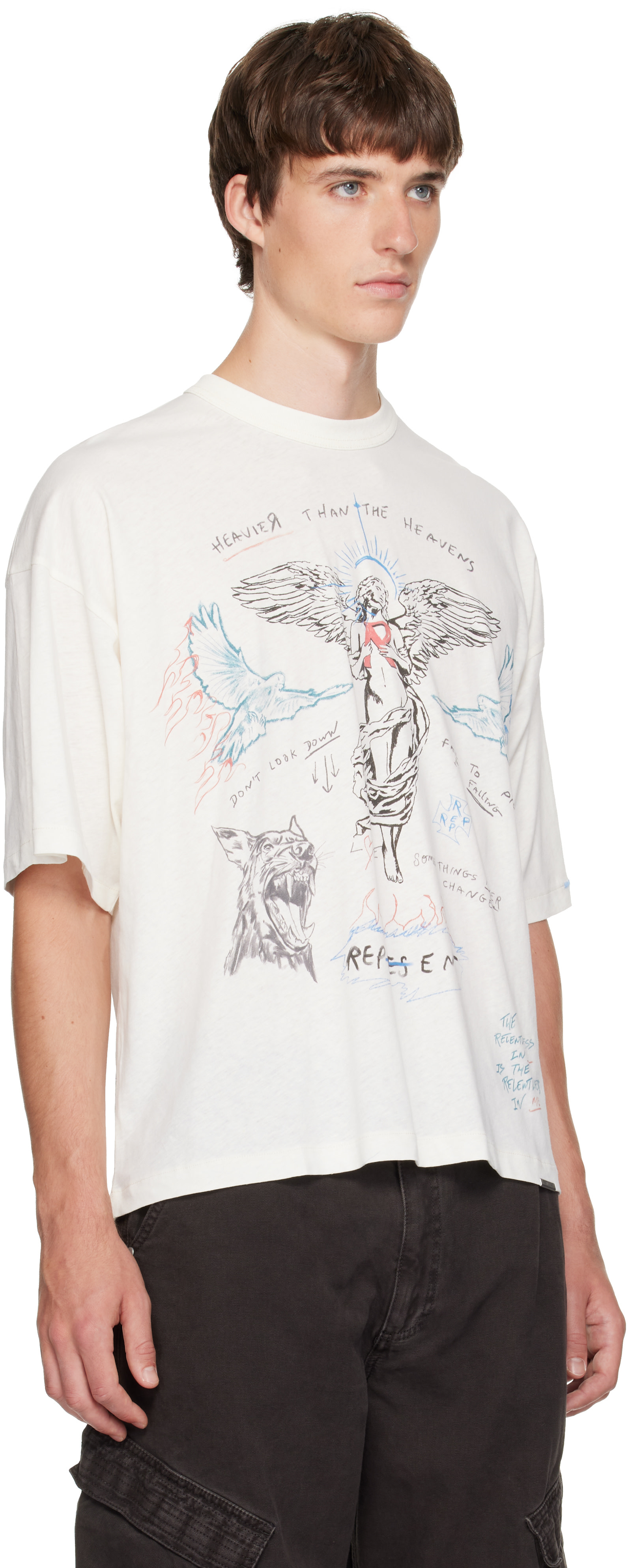 Represent - オフホワイト 'Heavier Than The Heavens' Tシャツ