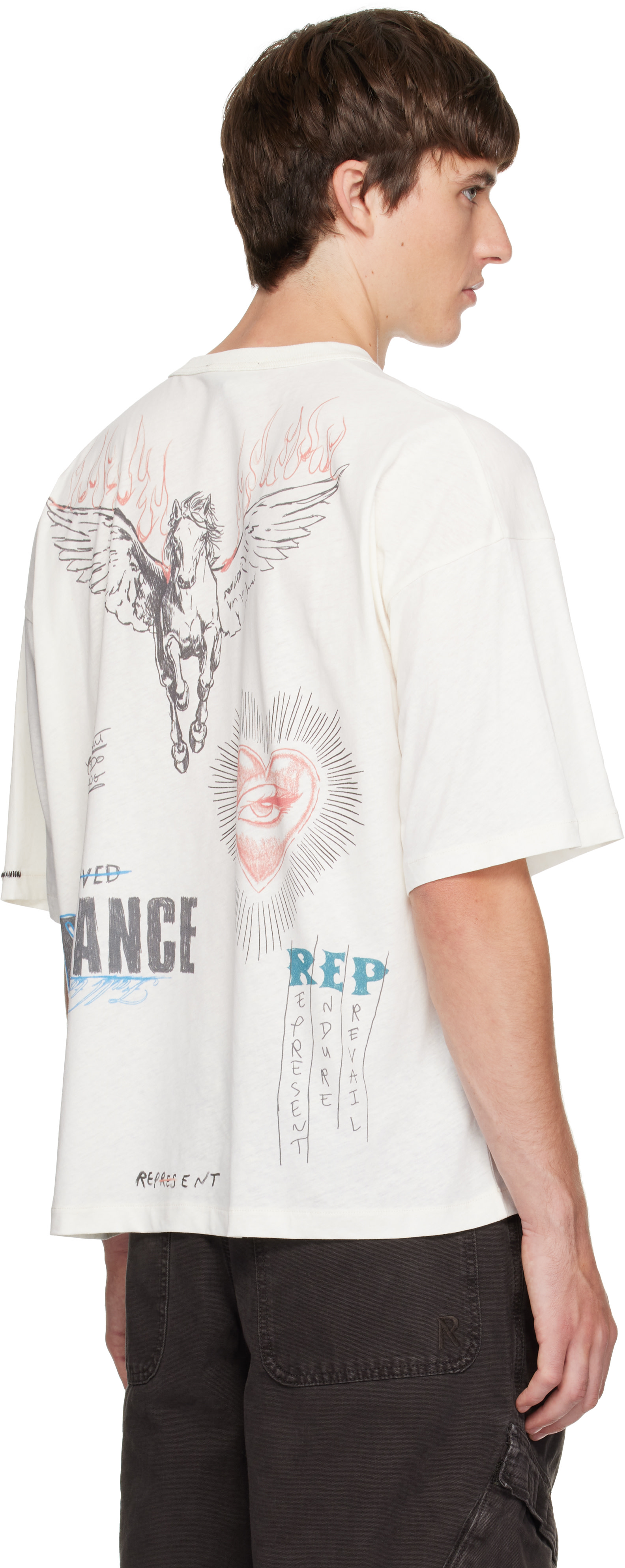 Represent - オフホワイト 'Heavier Than The Heavens' Tシャツ