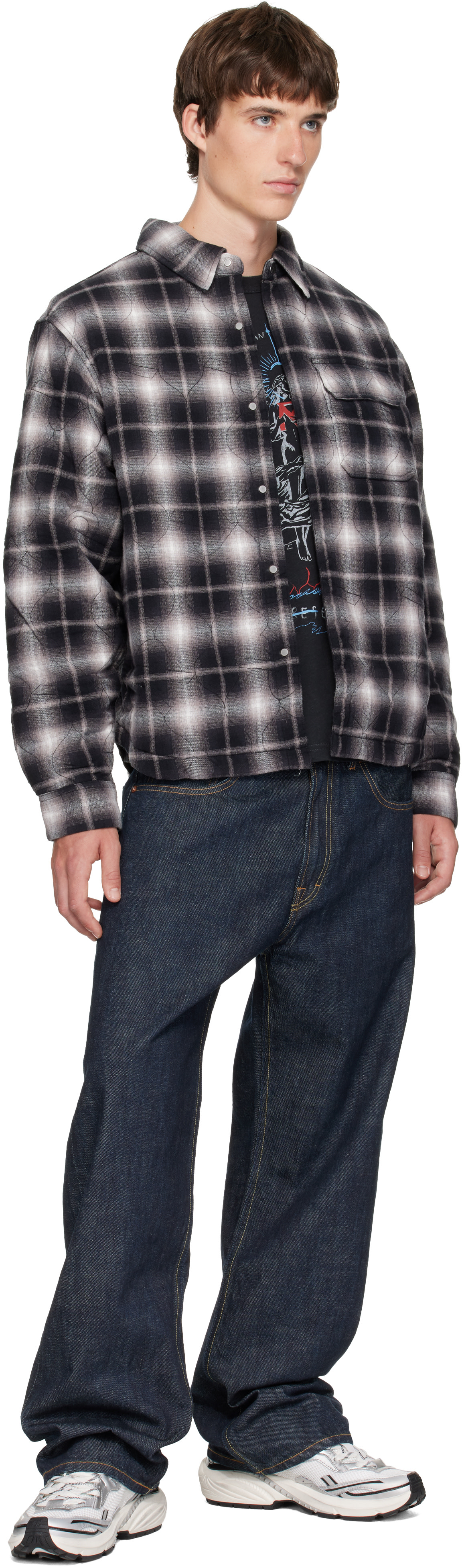 Represent - Black Logo Quilted Shirt