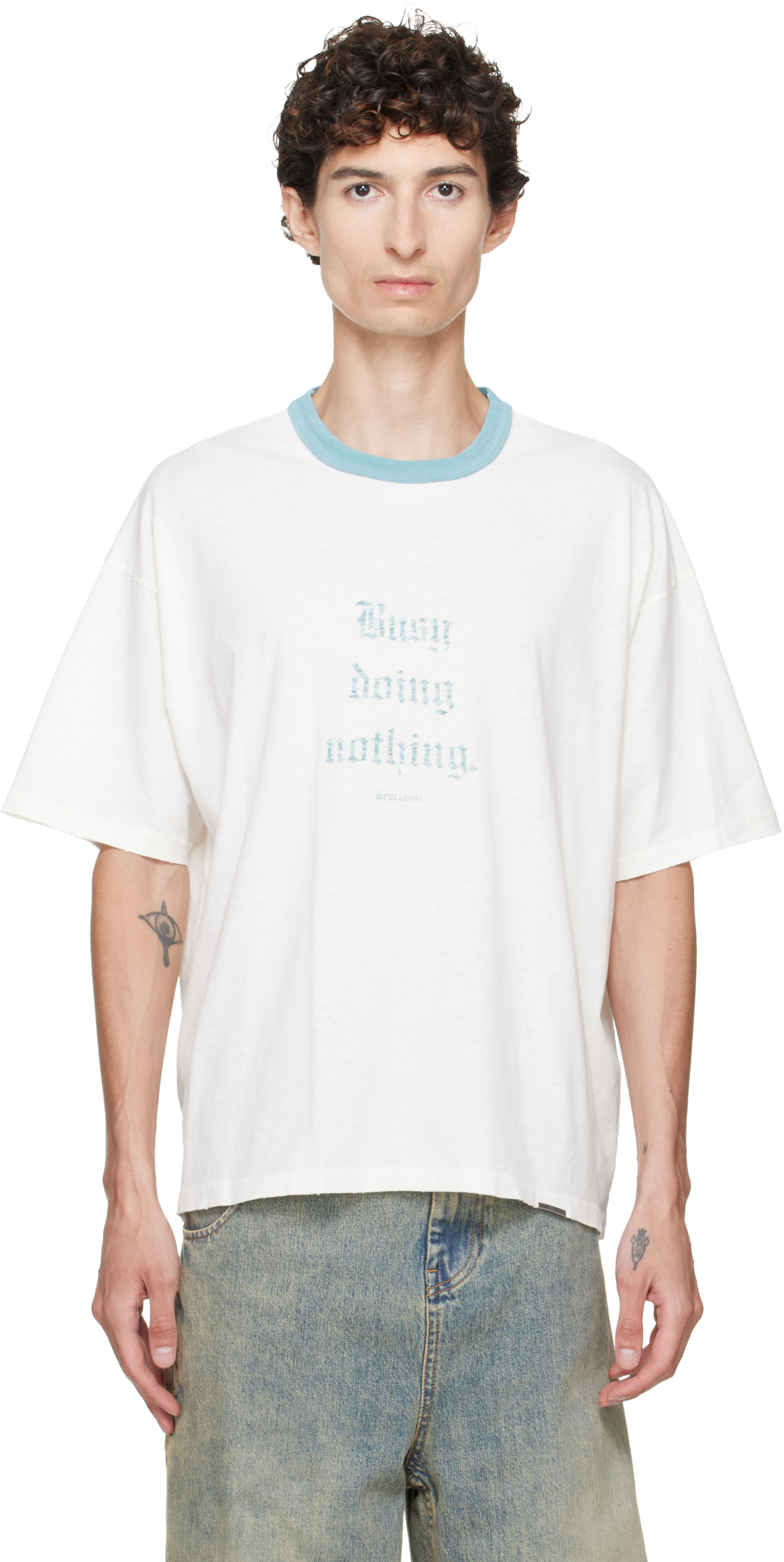 Represent - White 'Busy Doing Nothing' T-shirt