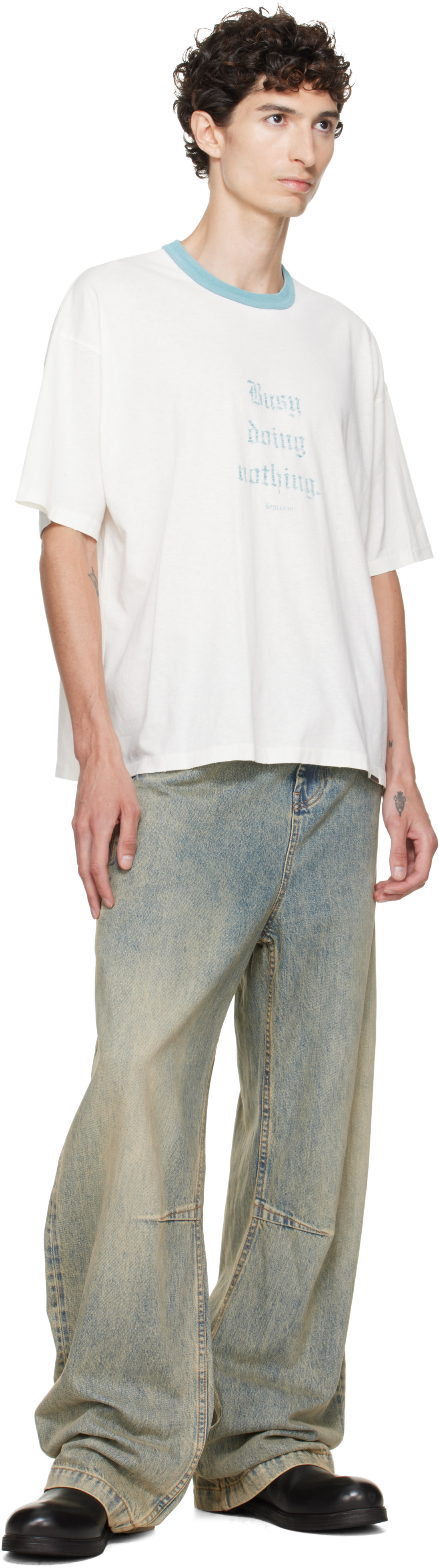 Represent - White 'Busy Doing Nothing' T-shirt