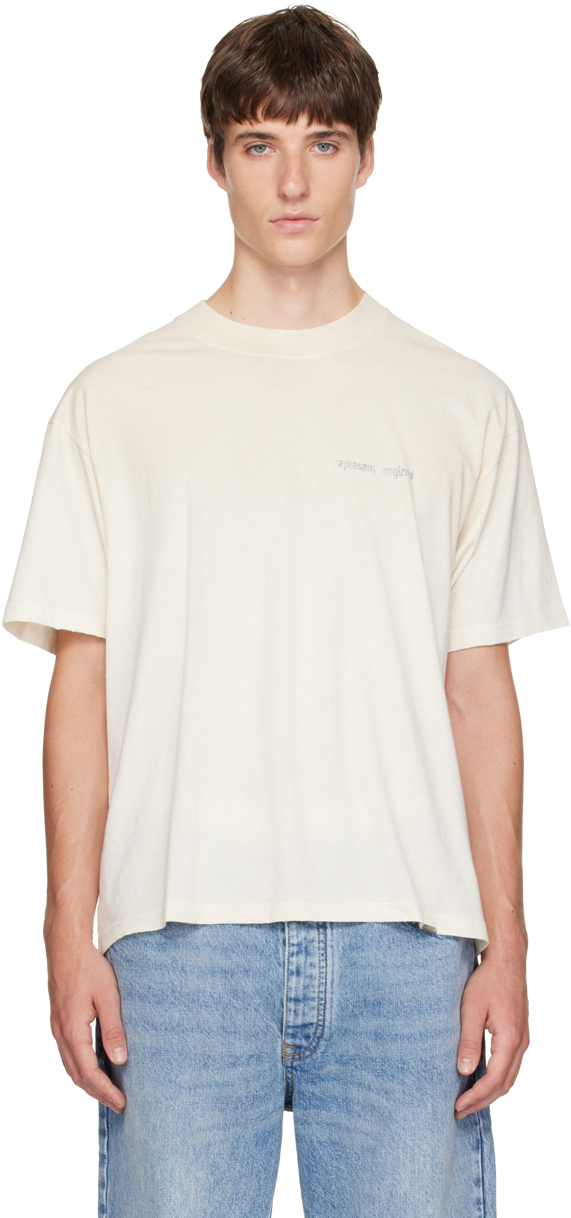 Represent - Beige Reverse Resent T-shirt