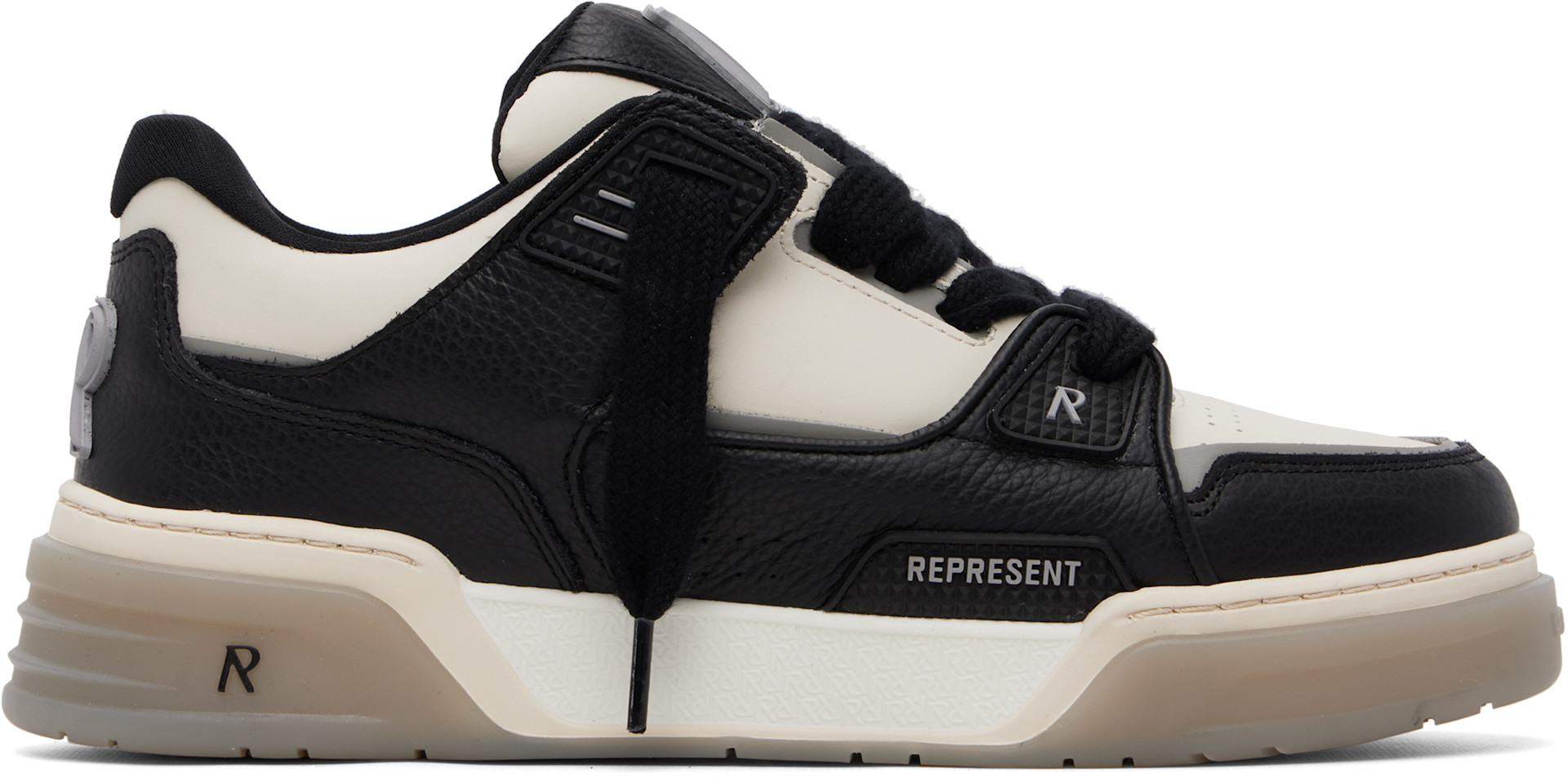 Represent - Baskets Studio noir et blanc cassé
