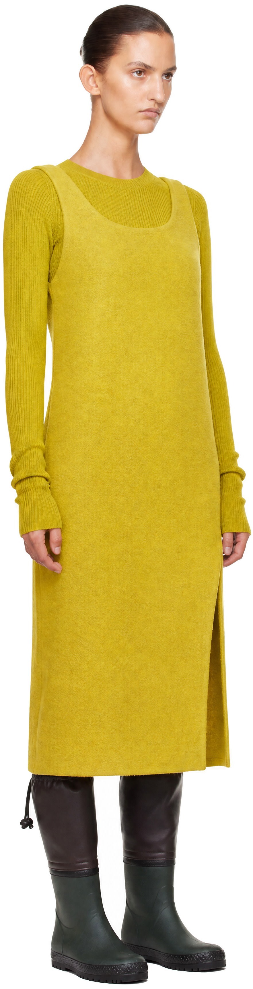 Rier - Robe midi à enfiler jaune - Walker
