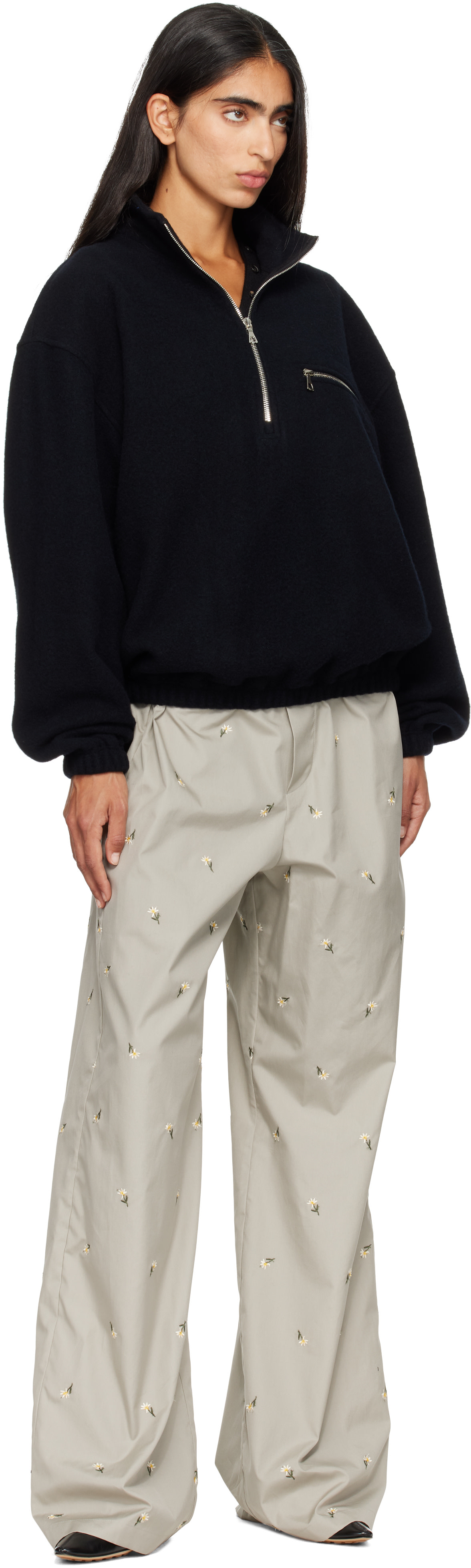 Rier - Pull noir en molleton