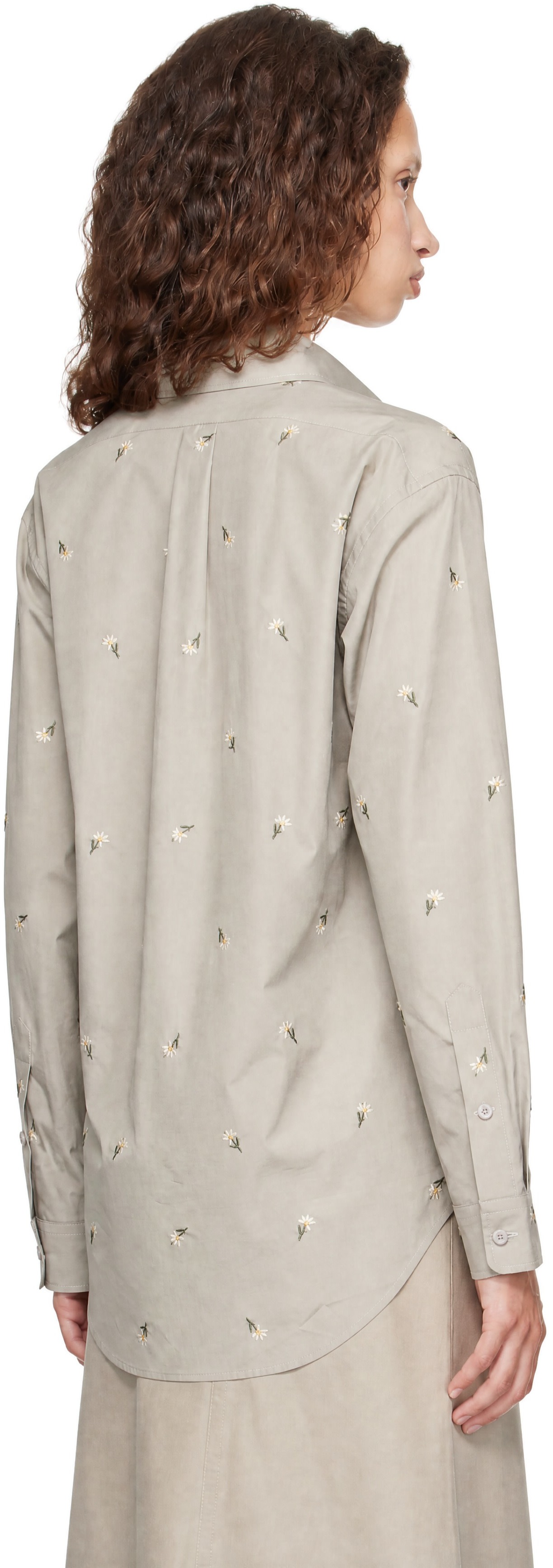 Rier - Chemise grise à motif fleuri