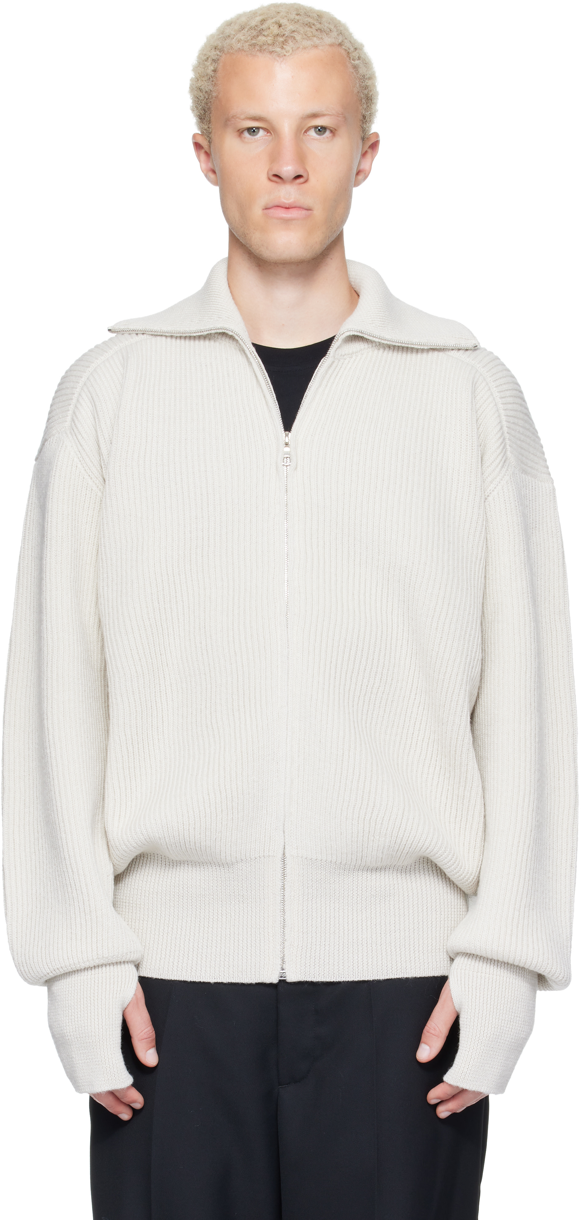 Rier - Cardigan utilitaire blanc