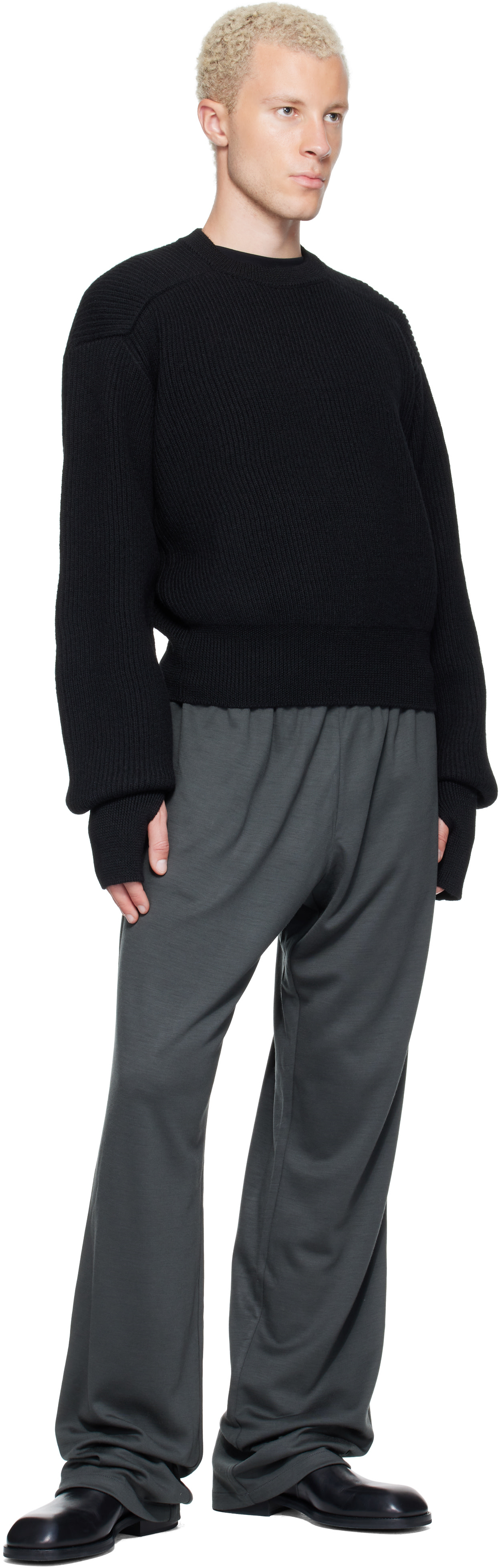 Rier - Black Roundneck Utility Sweater