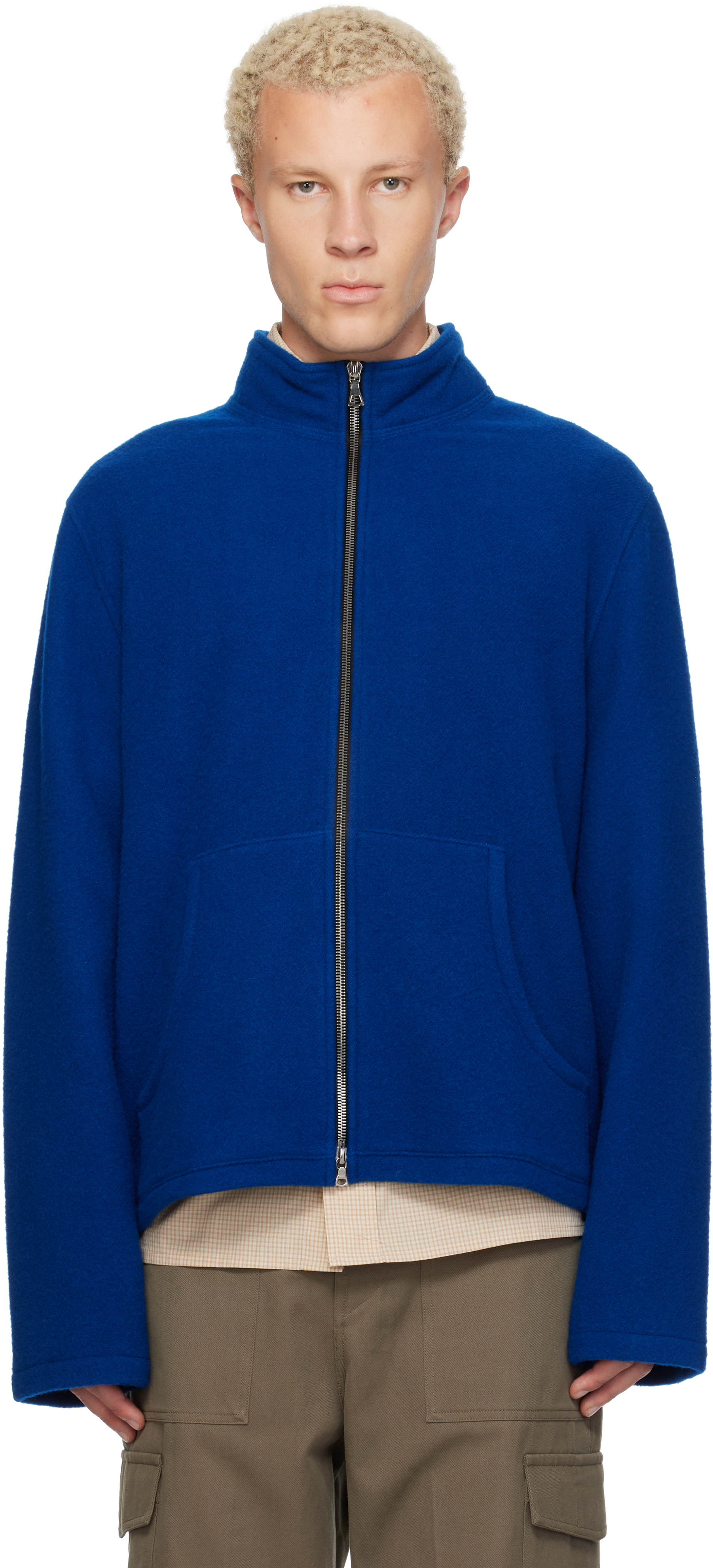 Rier - Blue Full Zip Fleece Sweater