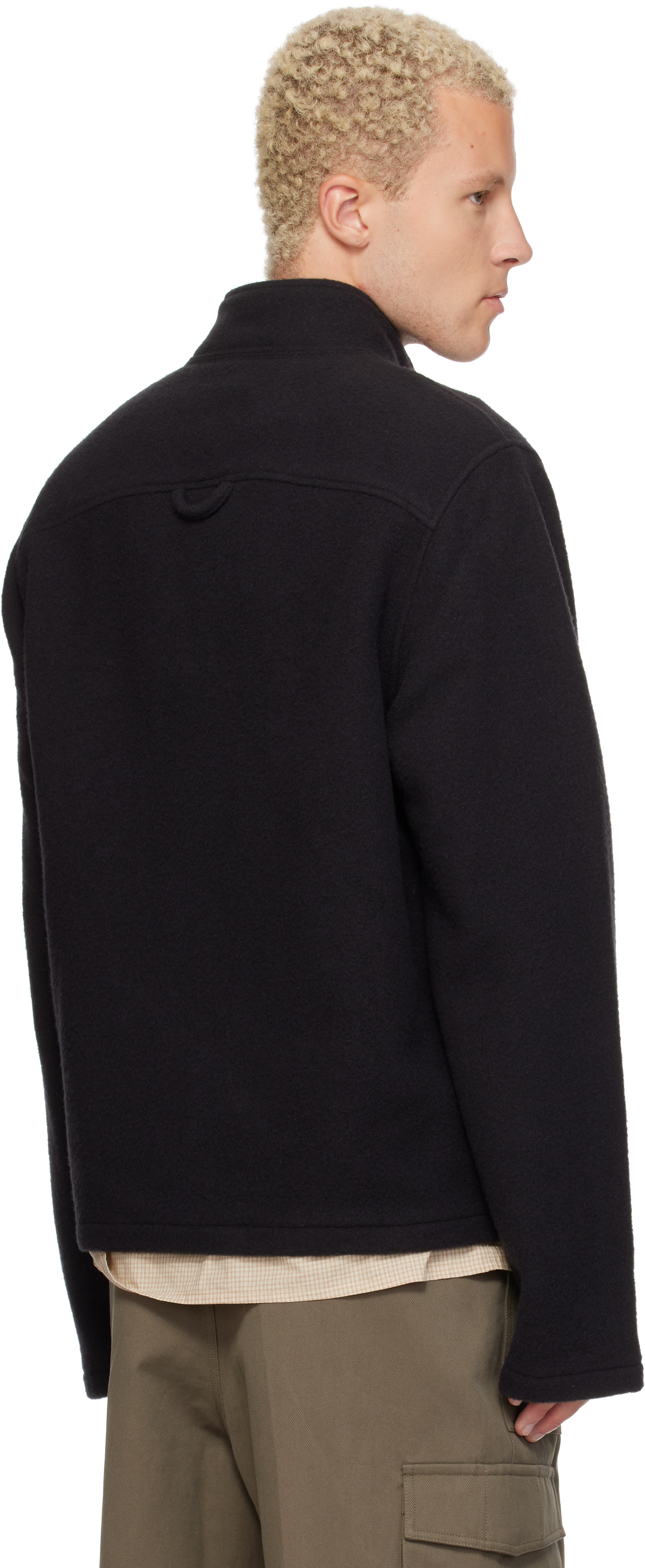 Rier - Pull noir en molleton à glissière