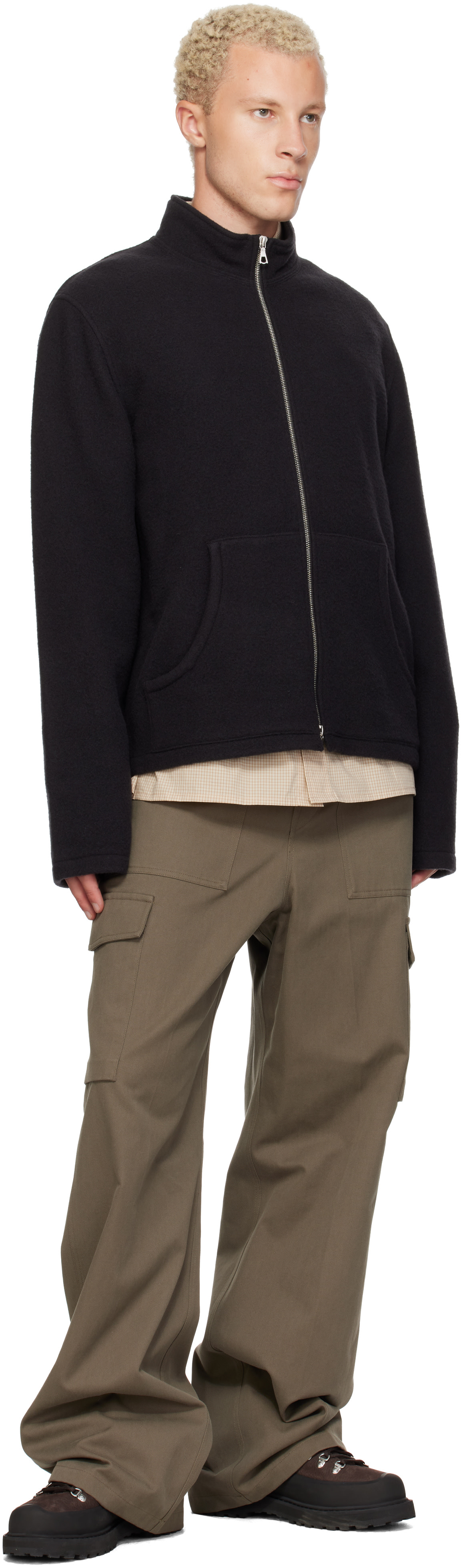 Rier - Black Full Zip Fleece Sweater