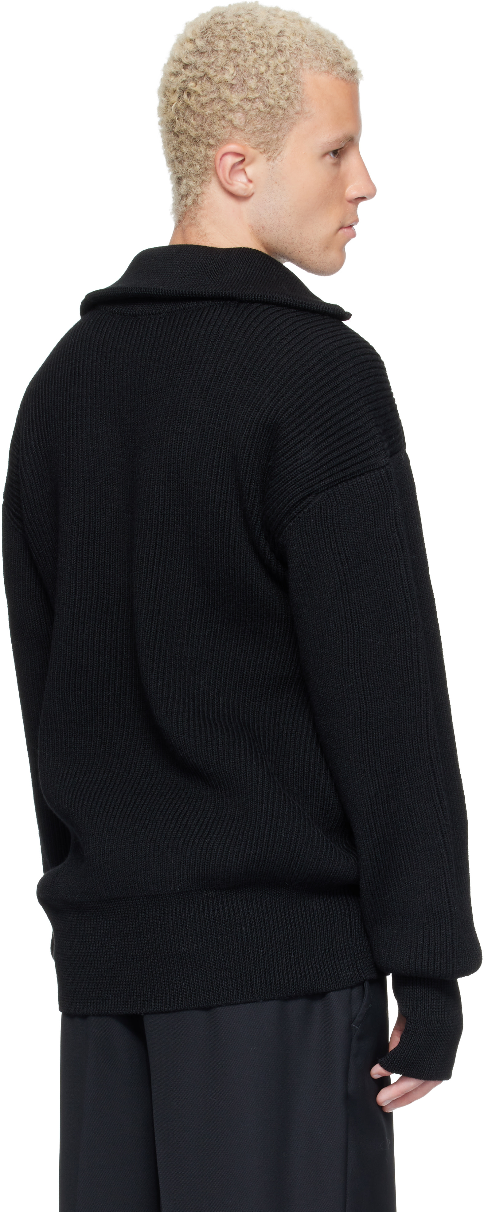 Rier - Black Halfzip Utility Sweater