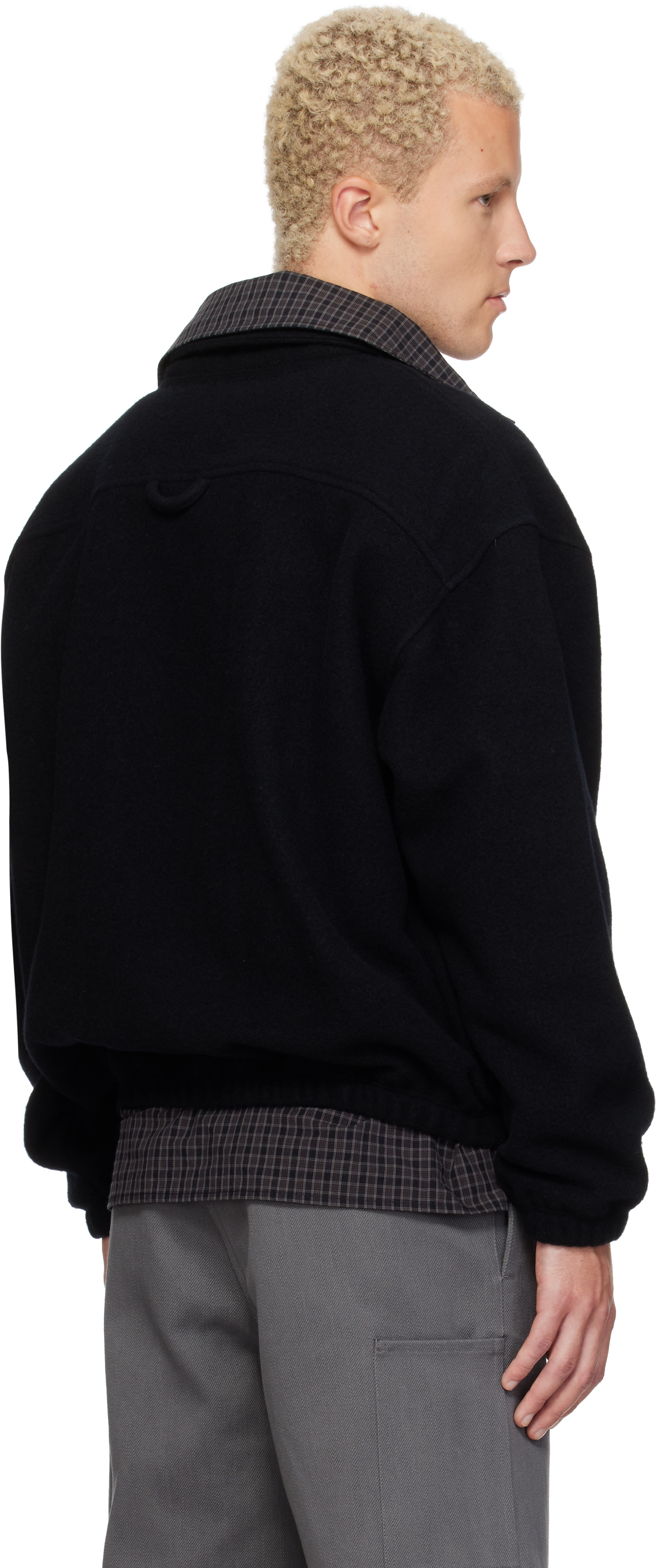 Rier - Pull noir en molleton polaire