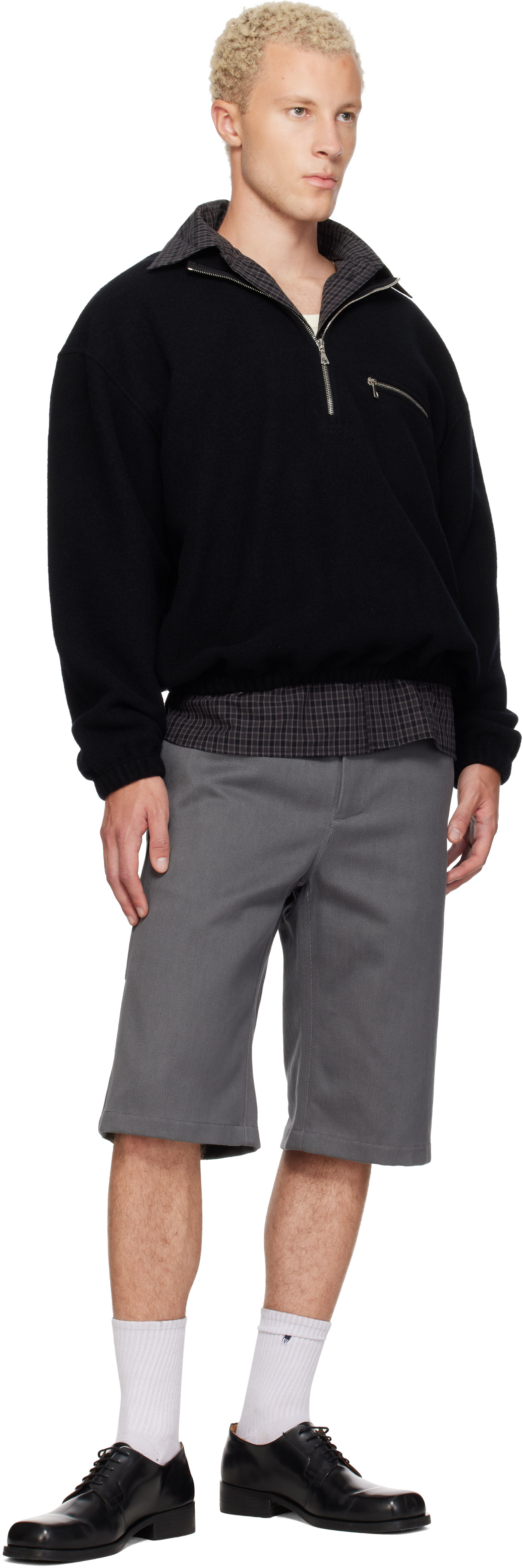 Rier - Pull noir en molleton polaire
