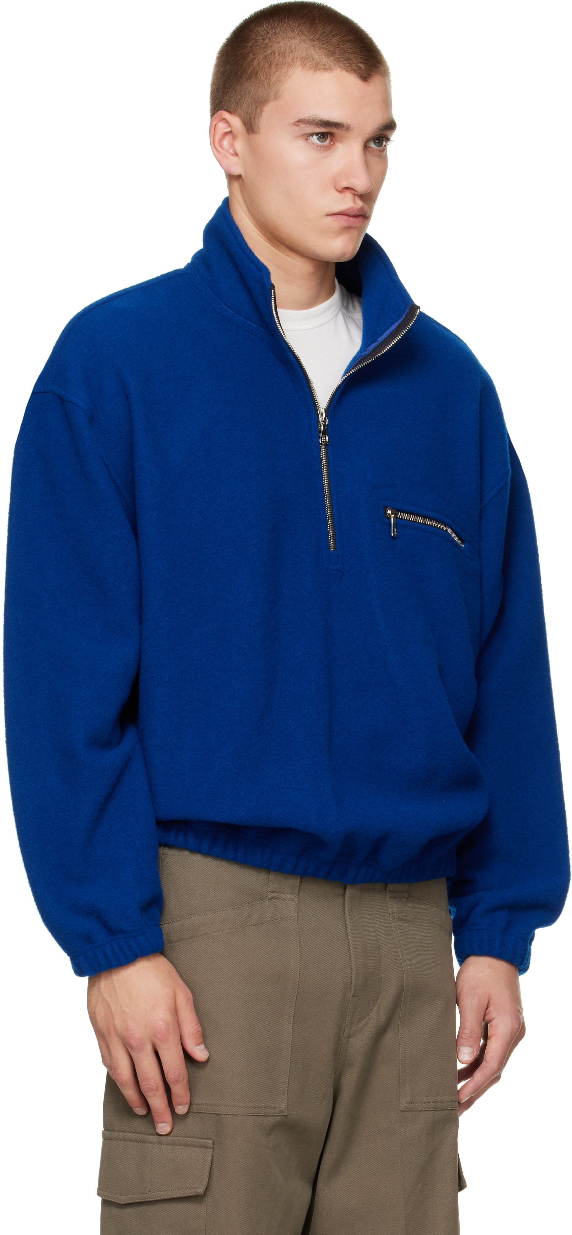 Rier - Blouson bleu en molleton