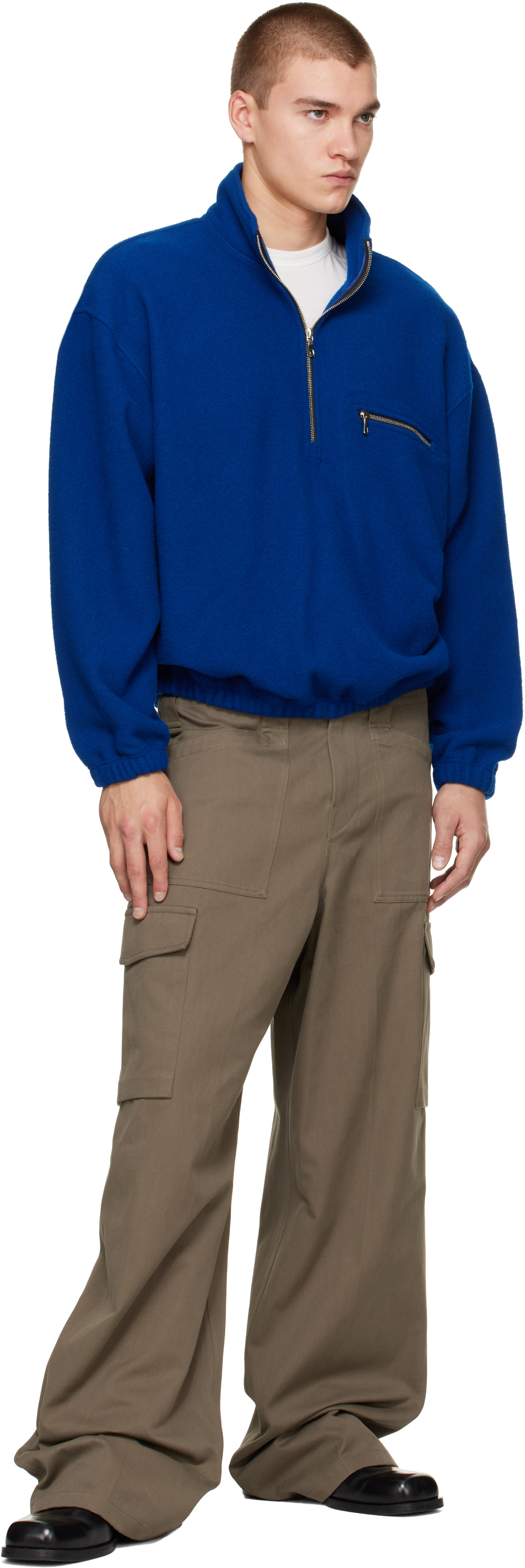 Rier - Blouson bleu en molleton