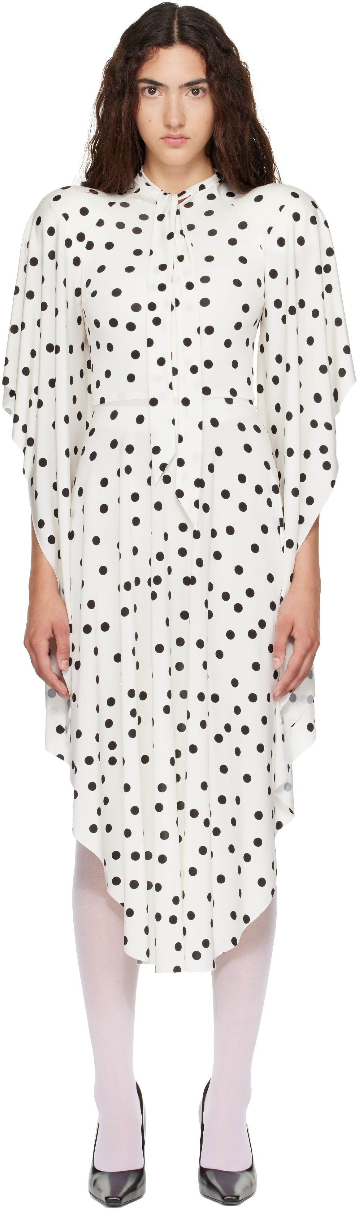 VETEMENTS - Robe midi blanche à épaulettes