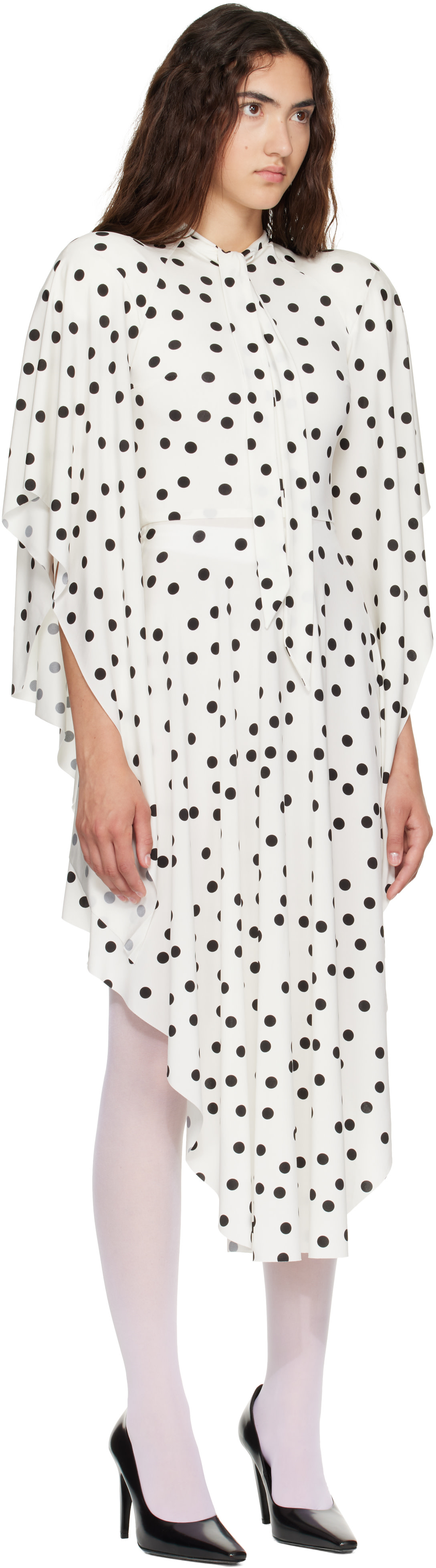 VETEMENTS - Robe midi blanche à épaulettes