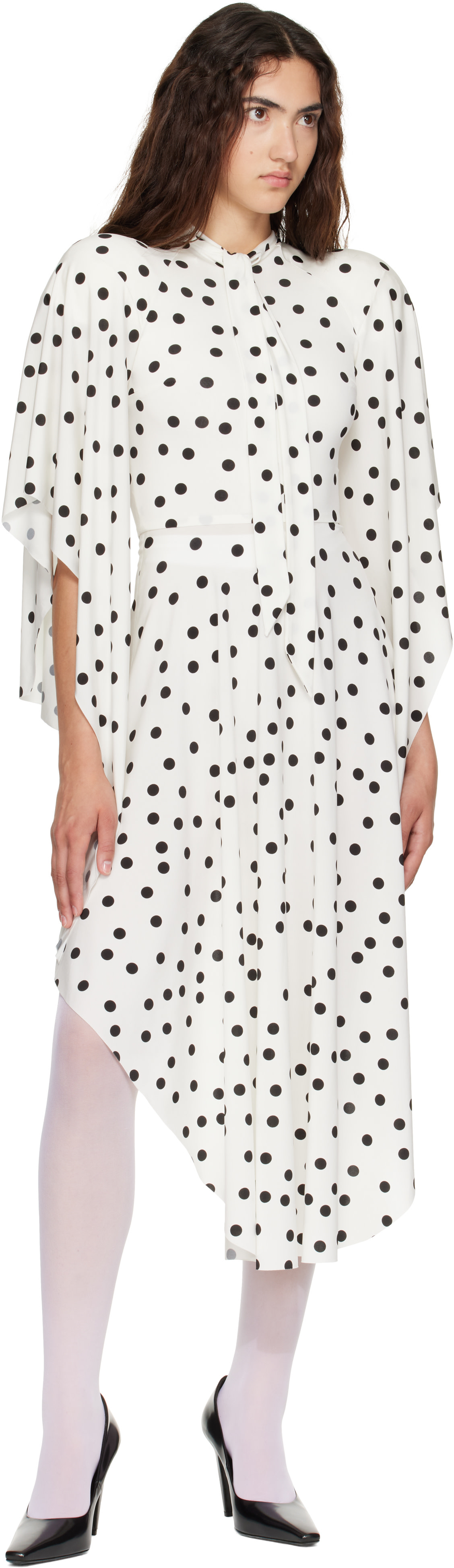 VETEMENTS - Robe midi blanche à épaulettes