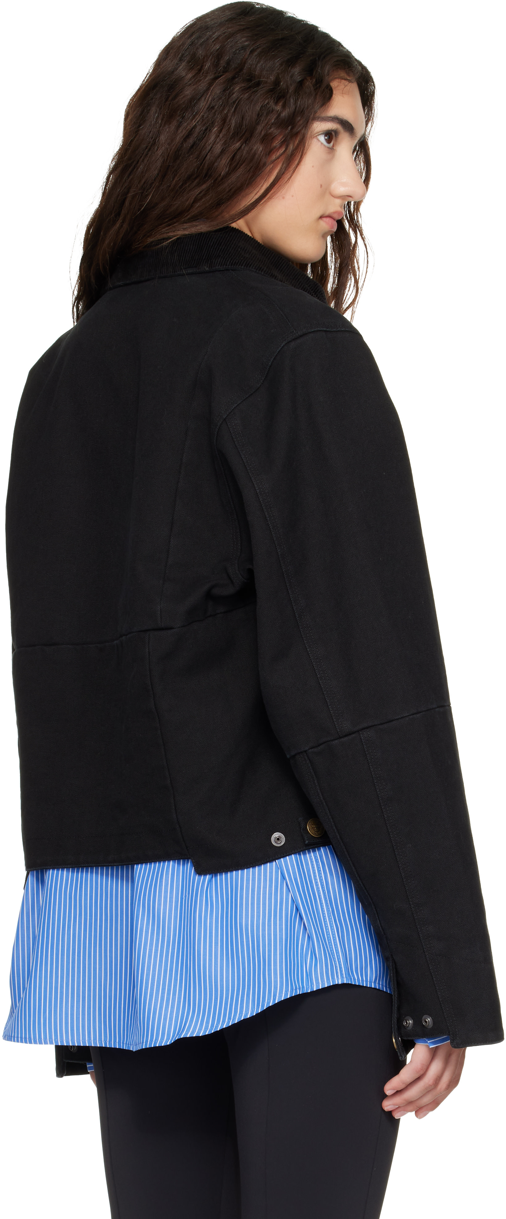 VETEMENTS - Blouson de travail noir à assemblage à panneaux