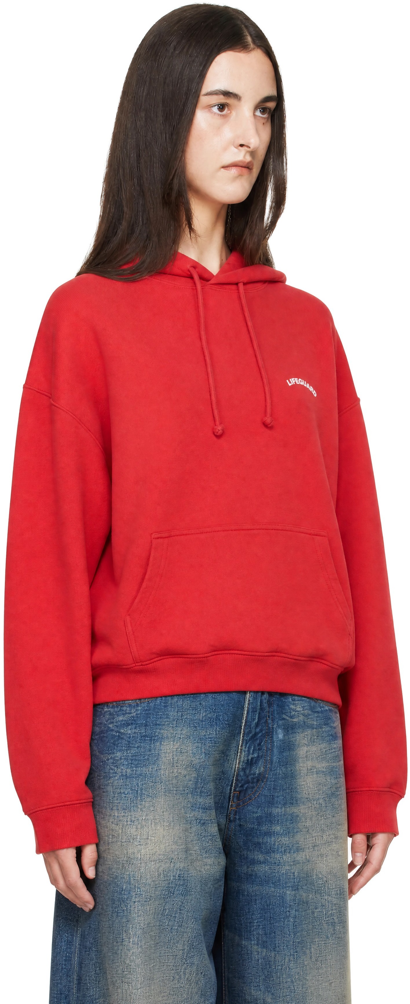 VETEMENTS - Pull à capuche surdimensionné Lifeguard rouge