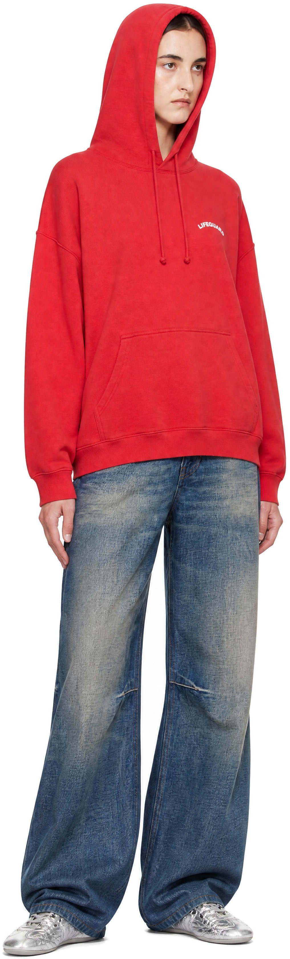 VETEMENTS - Pull à capuche surdimensionné Lifeguard rouge