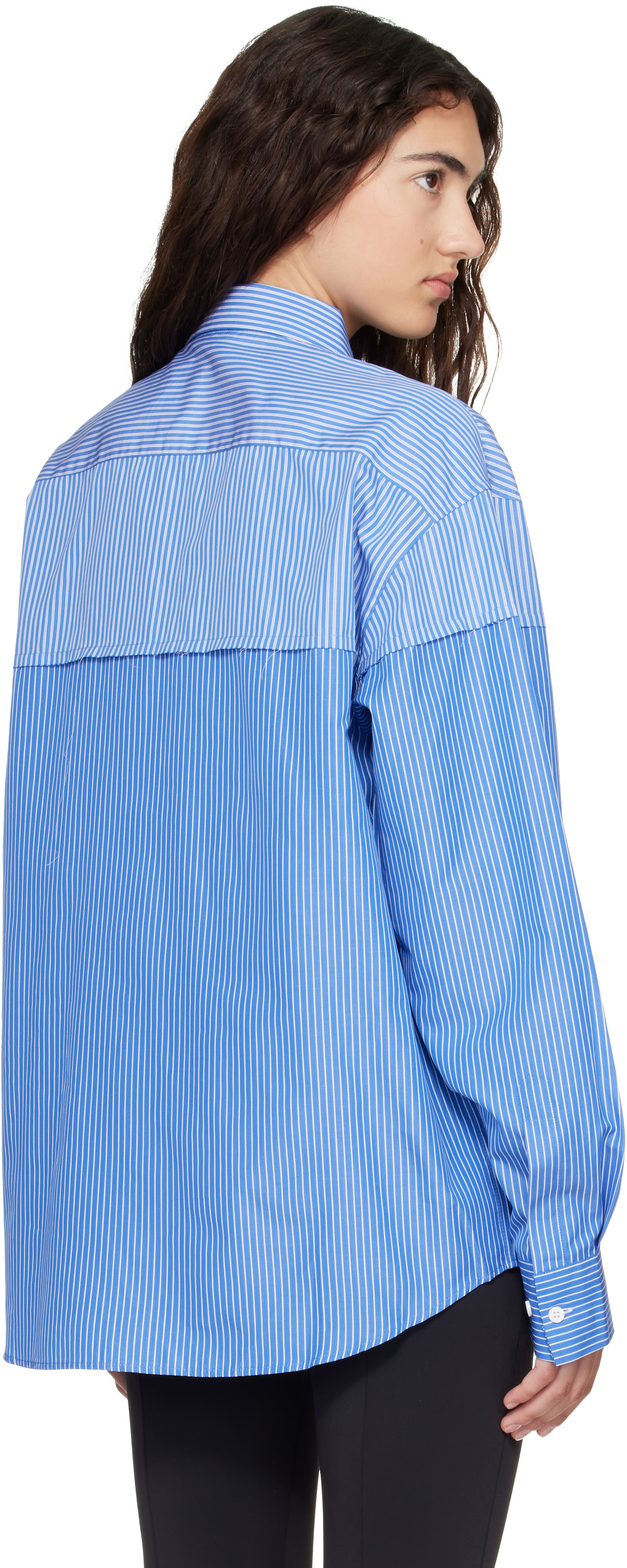 VETEMENTS - Chemise bleue à empiècements