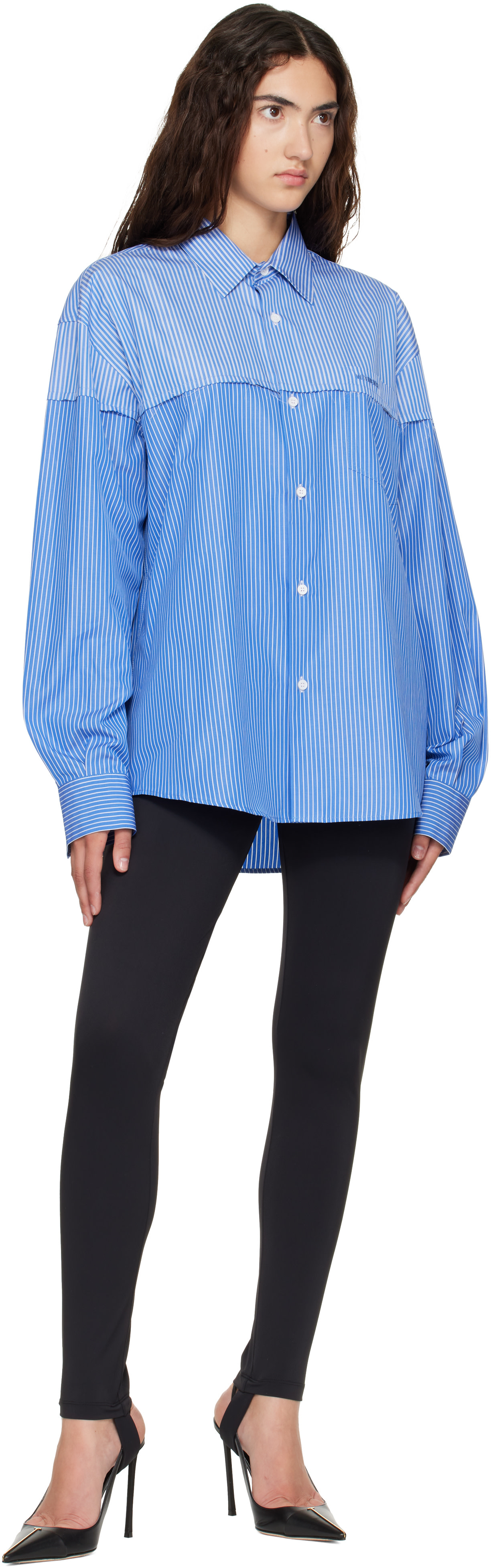 VETEMENTS - Chemise bleue à empiècements