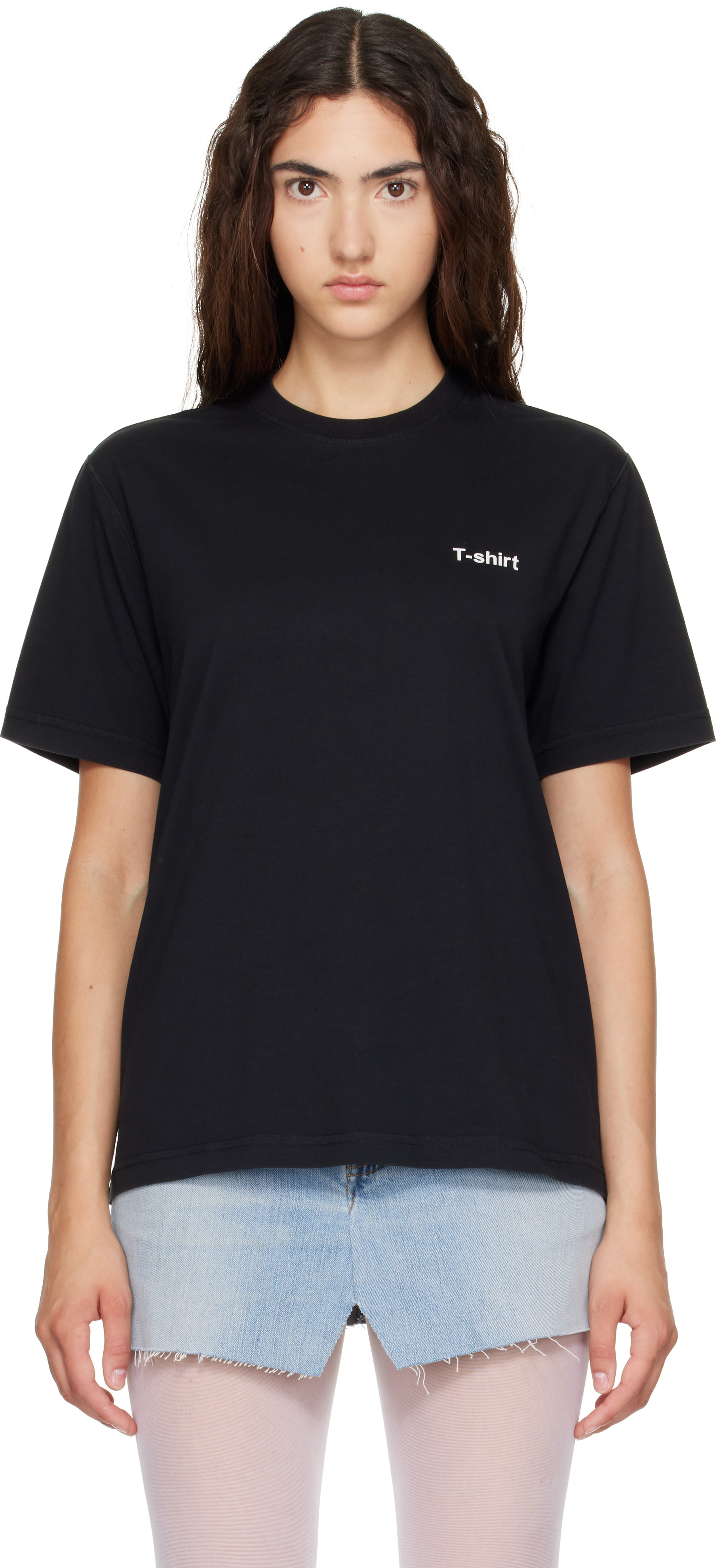 VETEMENTS: Black Oversized 'T-shirt Definition' T-shirt | SSENSE