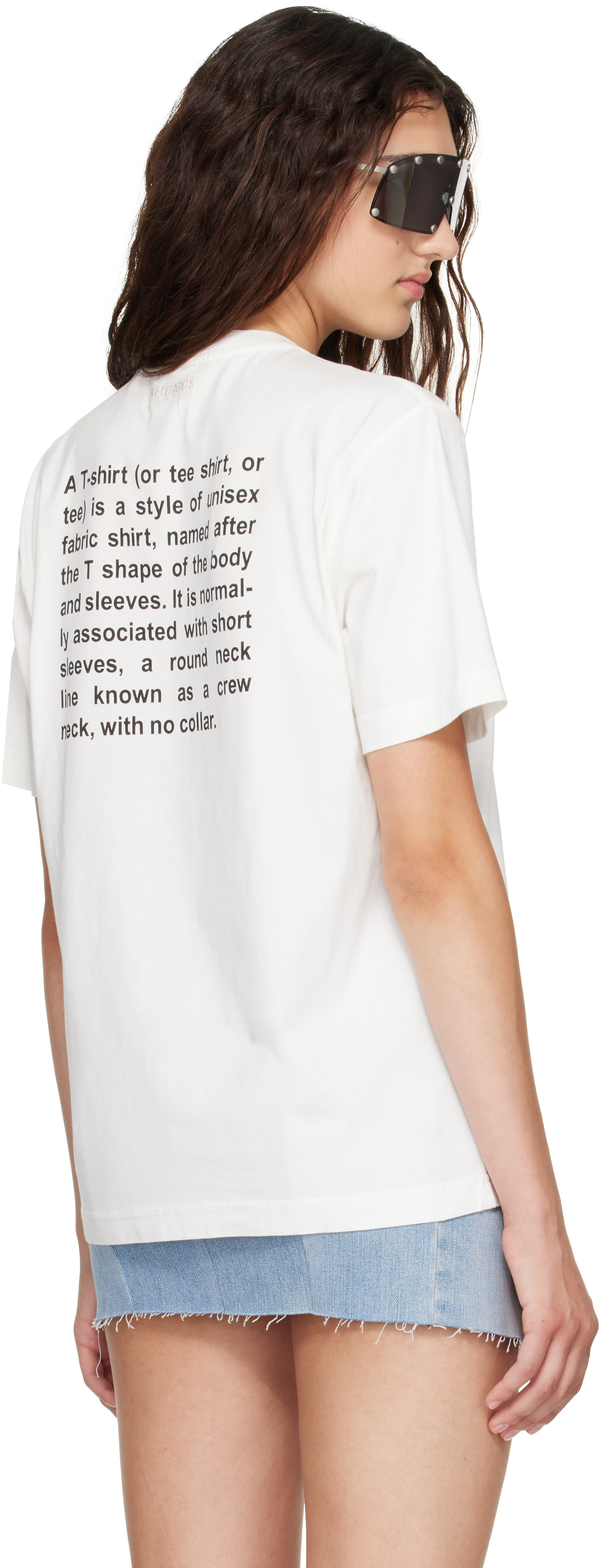 VETEMENTS: White 'T-shirt Definition' T-shirt | SSENSE