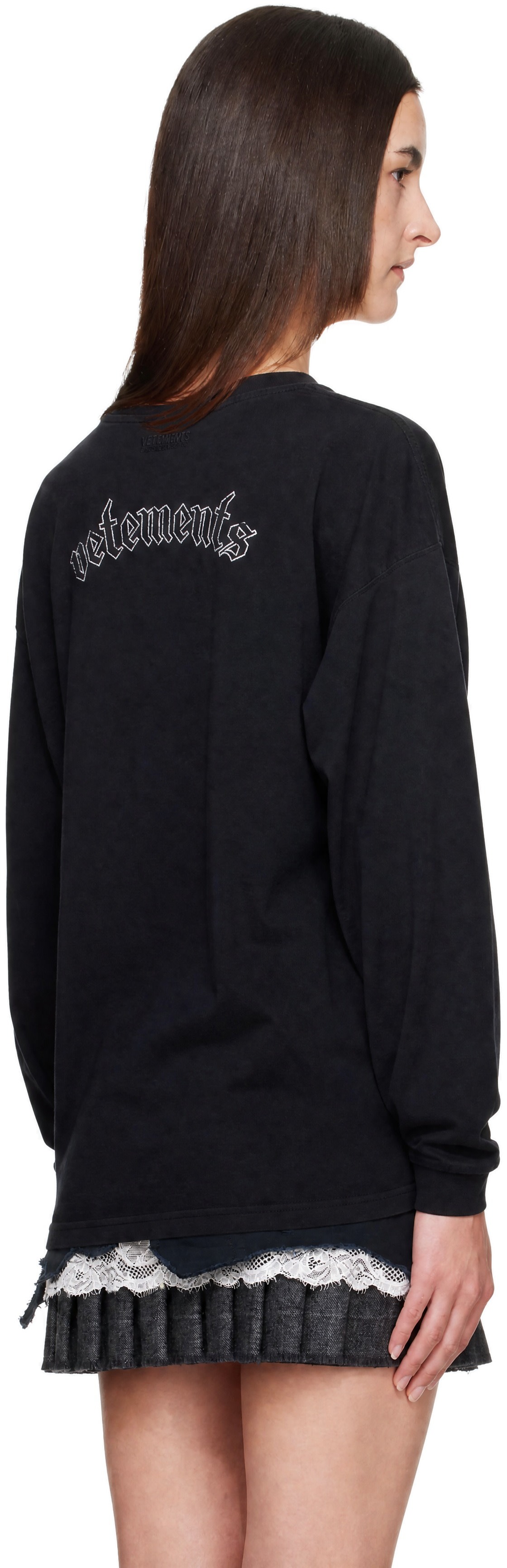 VETEMENTS: Black Motorhead Edition Flag Longsleeve T-shirt | SSENSE