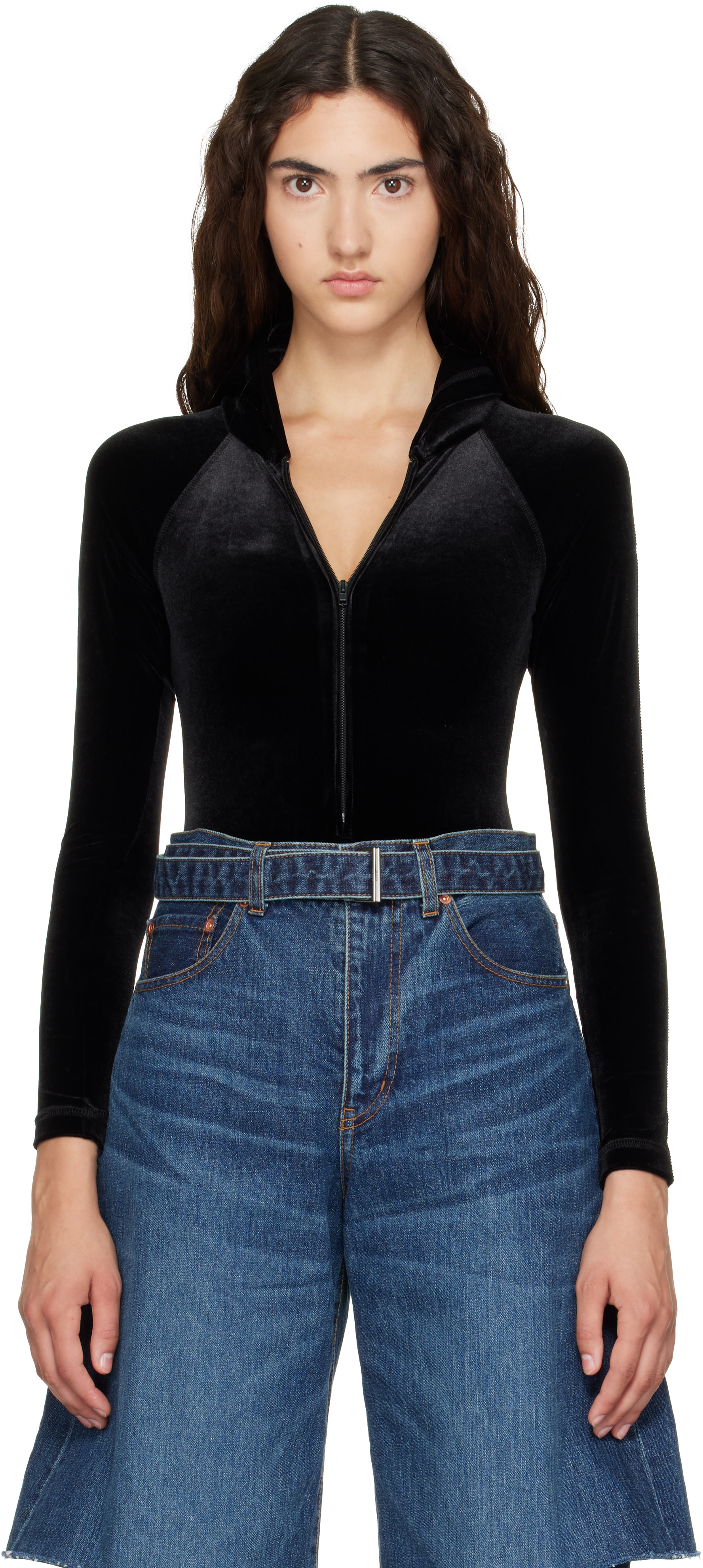 VETEMENTS - Justaucorps noir à capuche