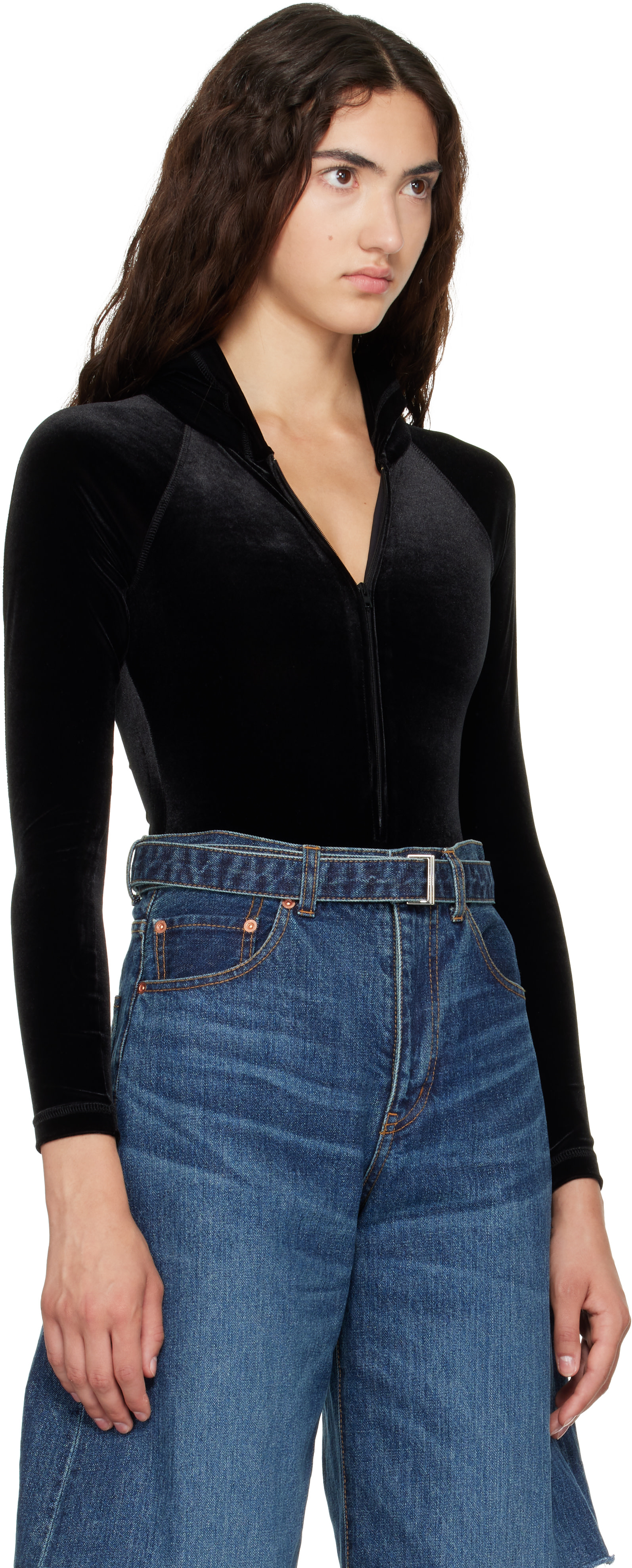 VETEMENTS - Justaucorps noir à capuche