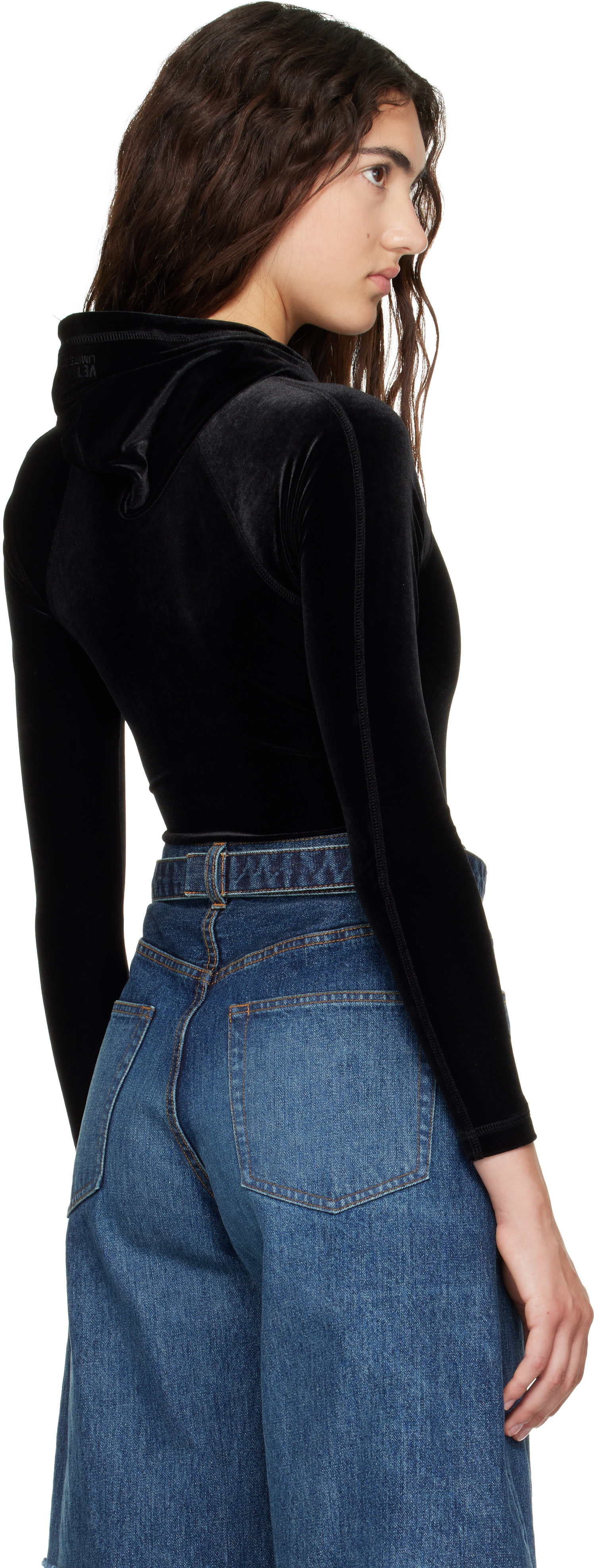 VETEMENTS - Justaucorps noir à capuche