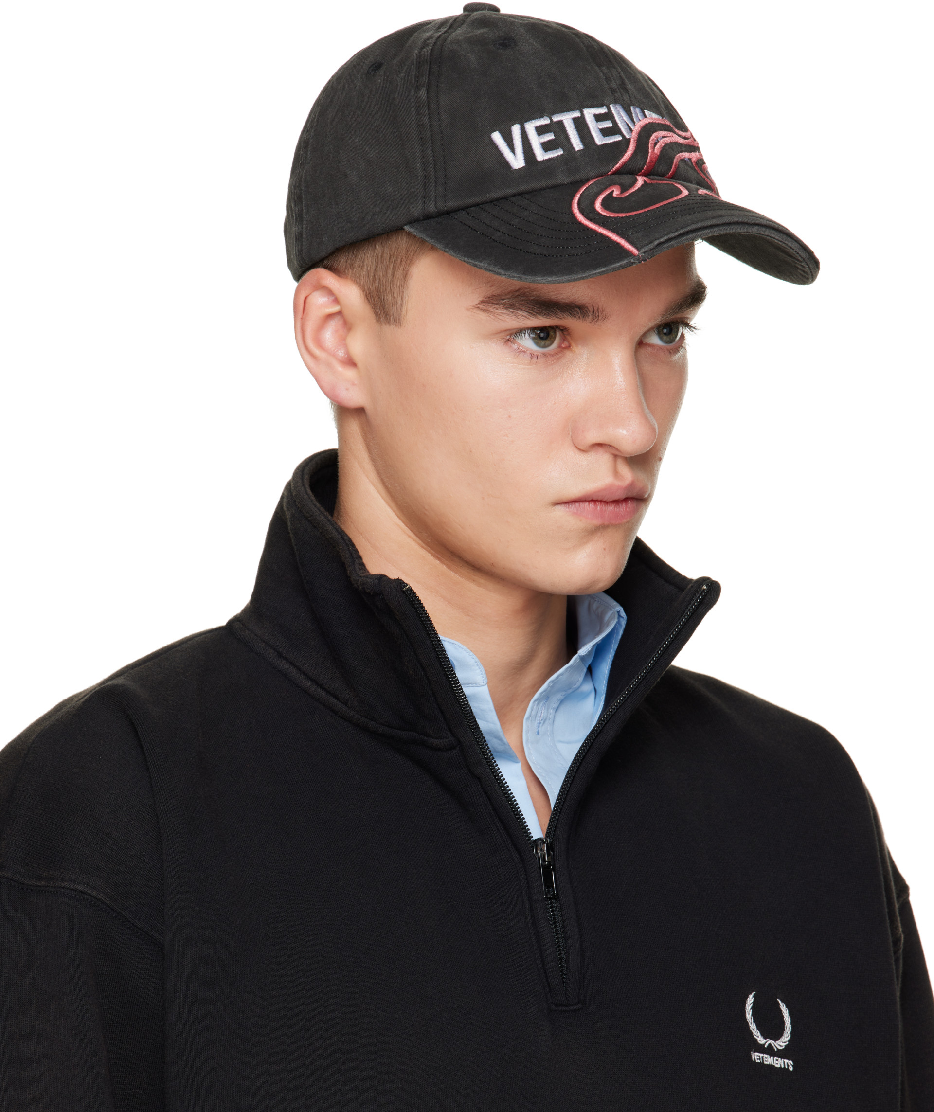 VETEMENTS - 黑色 Flame Logo 棒球帽