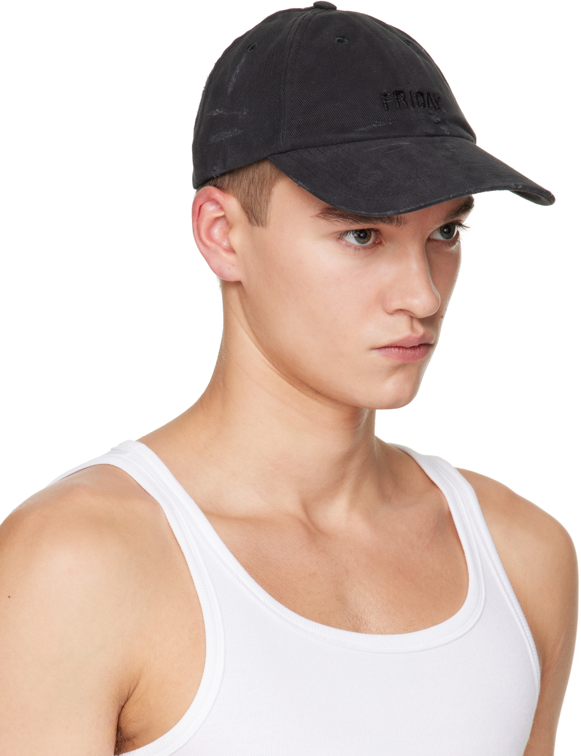 VETEMENTS - Black 'Friday' Distressed Cap