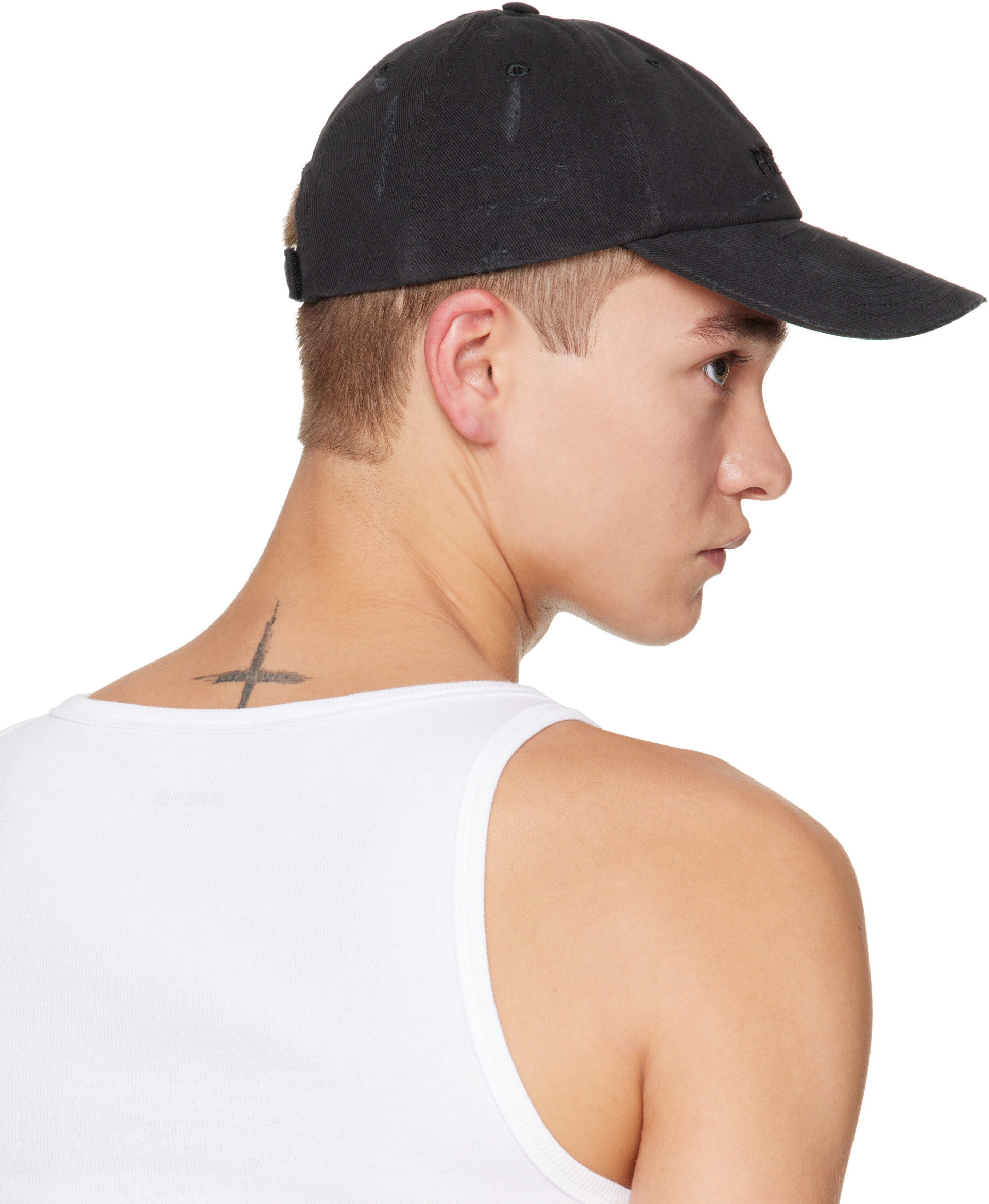 VETEMENTS - Black 'Friday' Distressed Cap