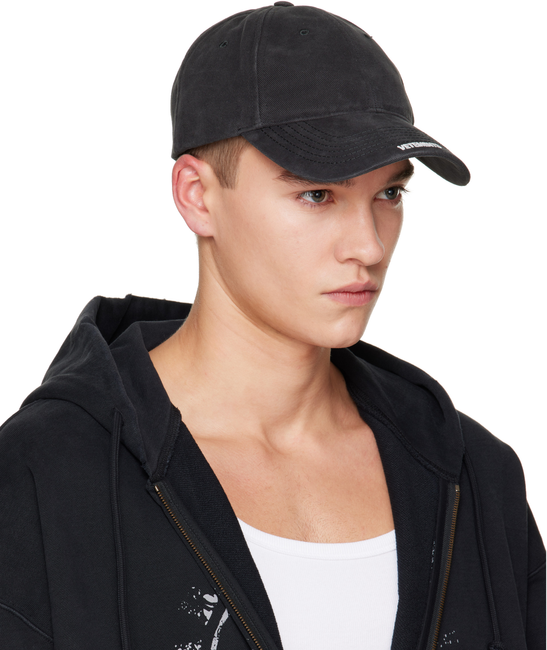 VETEMENTS - Black Nano Logo Cap