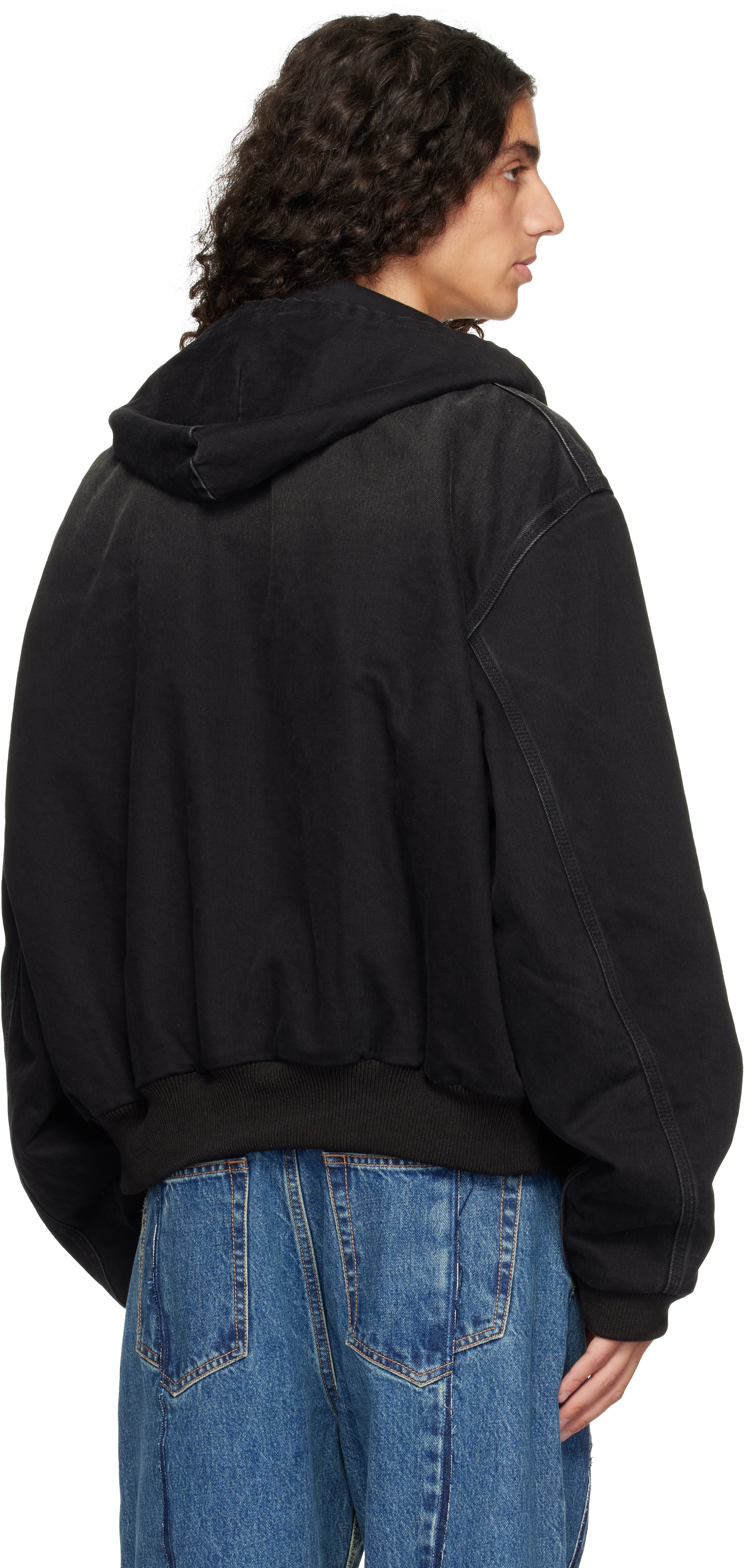 VETEMENTS - Black Denim Workwear Bomber Jacket