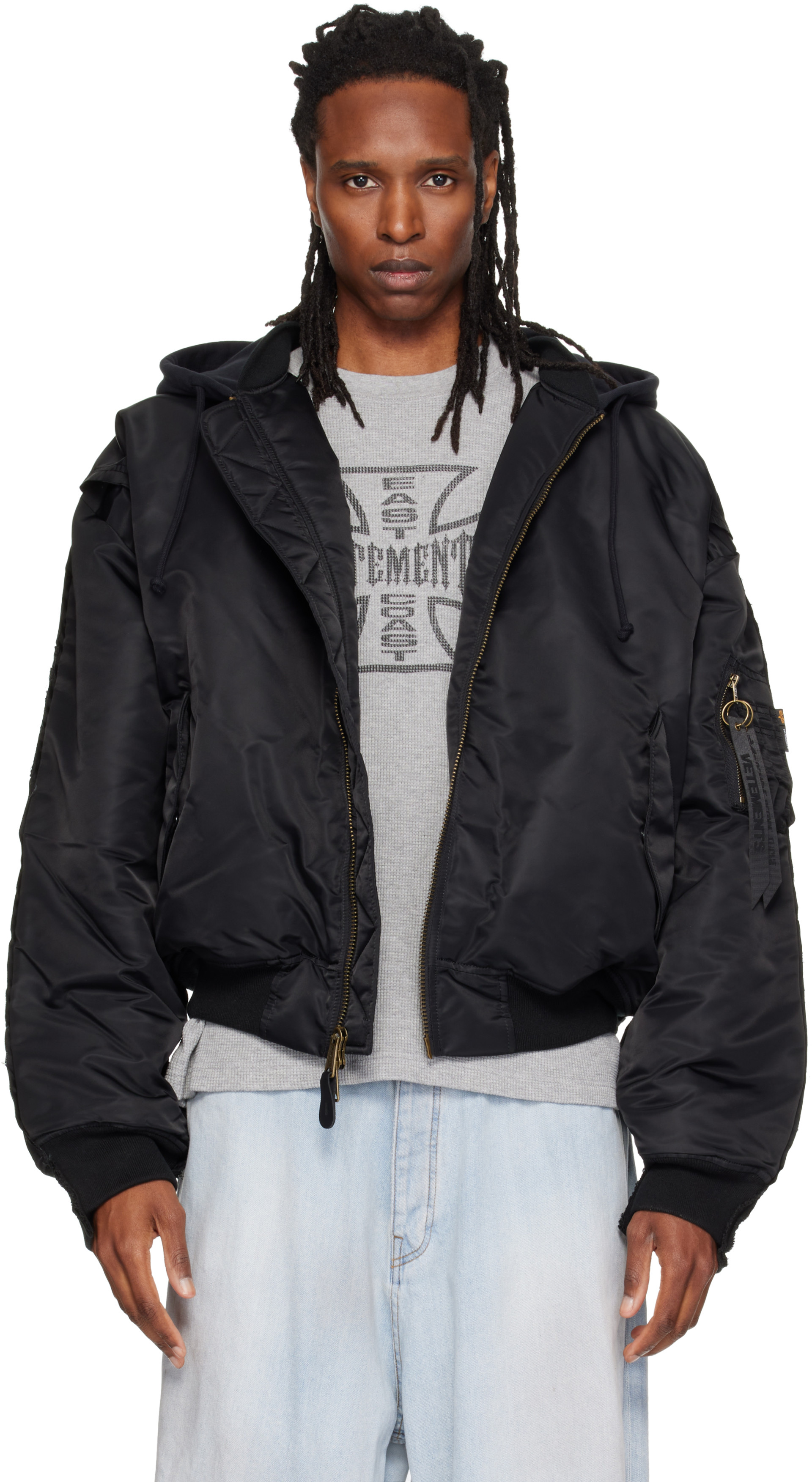 VETEMENTS - Black Reconstructed Bomber Jacket